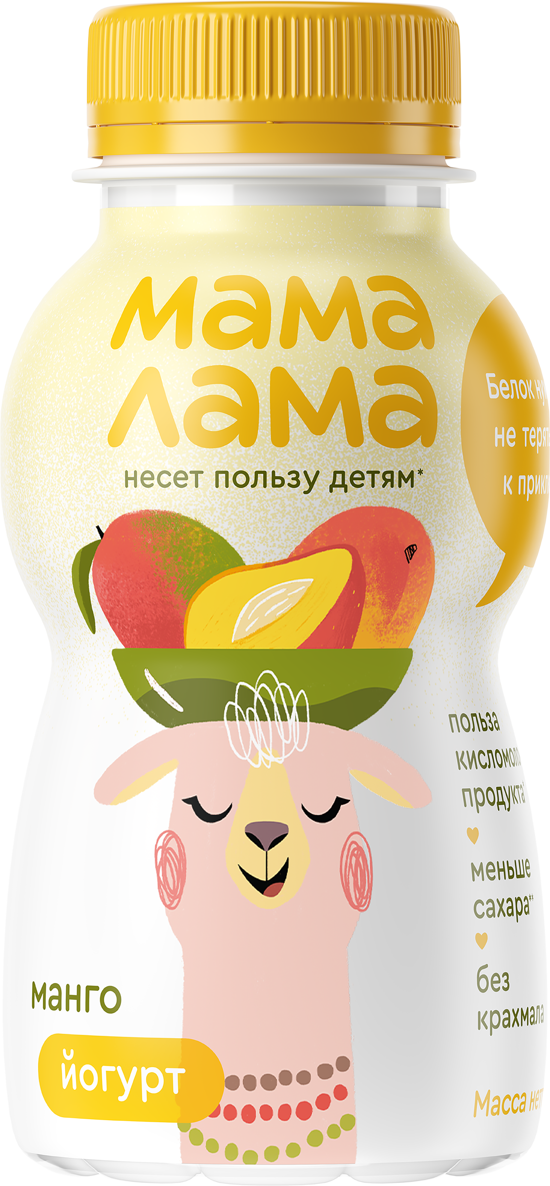 Изображение товара Йогурт питьевой МАМА ЛАМА с манго 2,5%, без змж, 200г