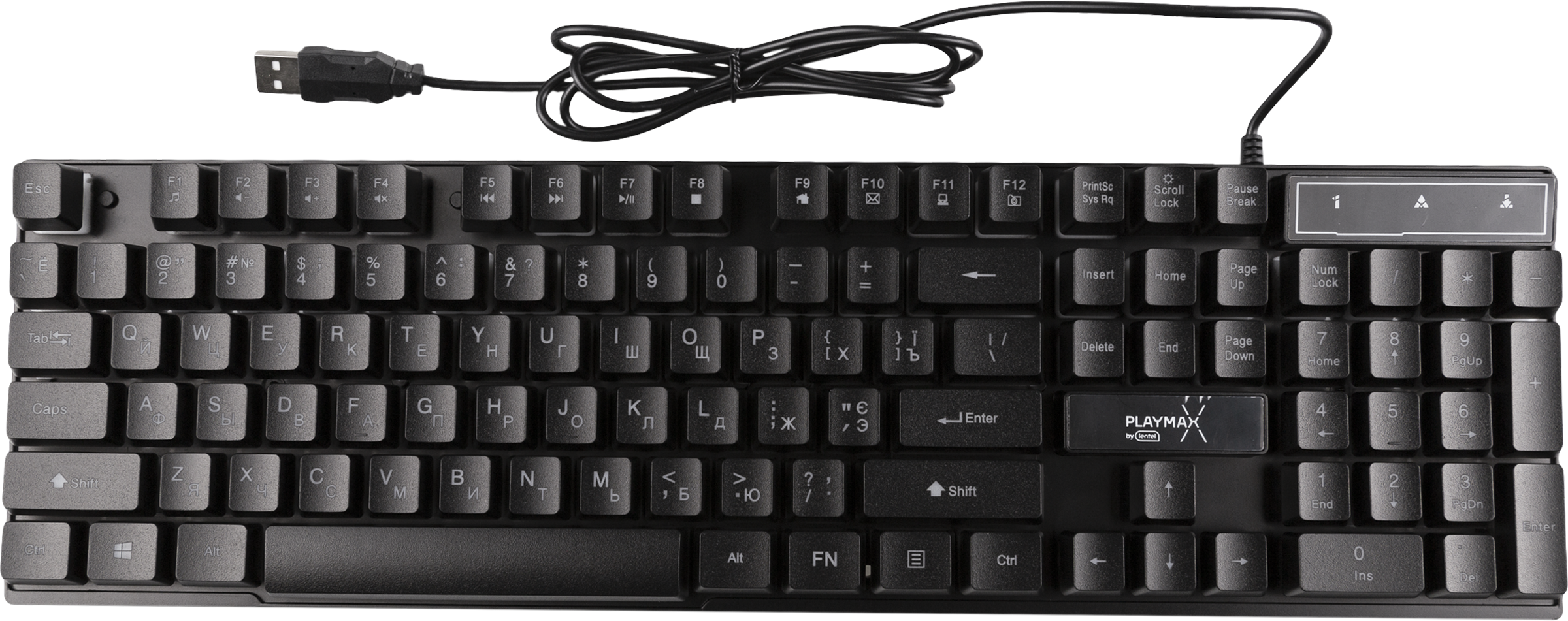 Изображение товара Игровая клавиатура PLAYMAX TS-KB09 с подсветкой USB 104 клавиши
