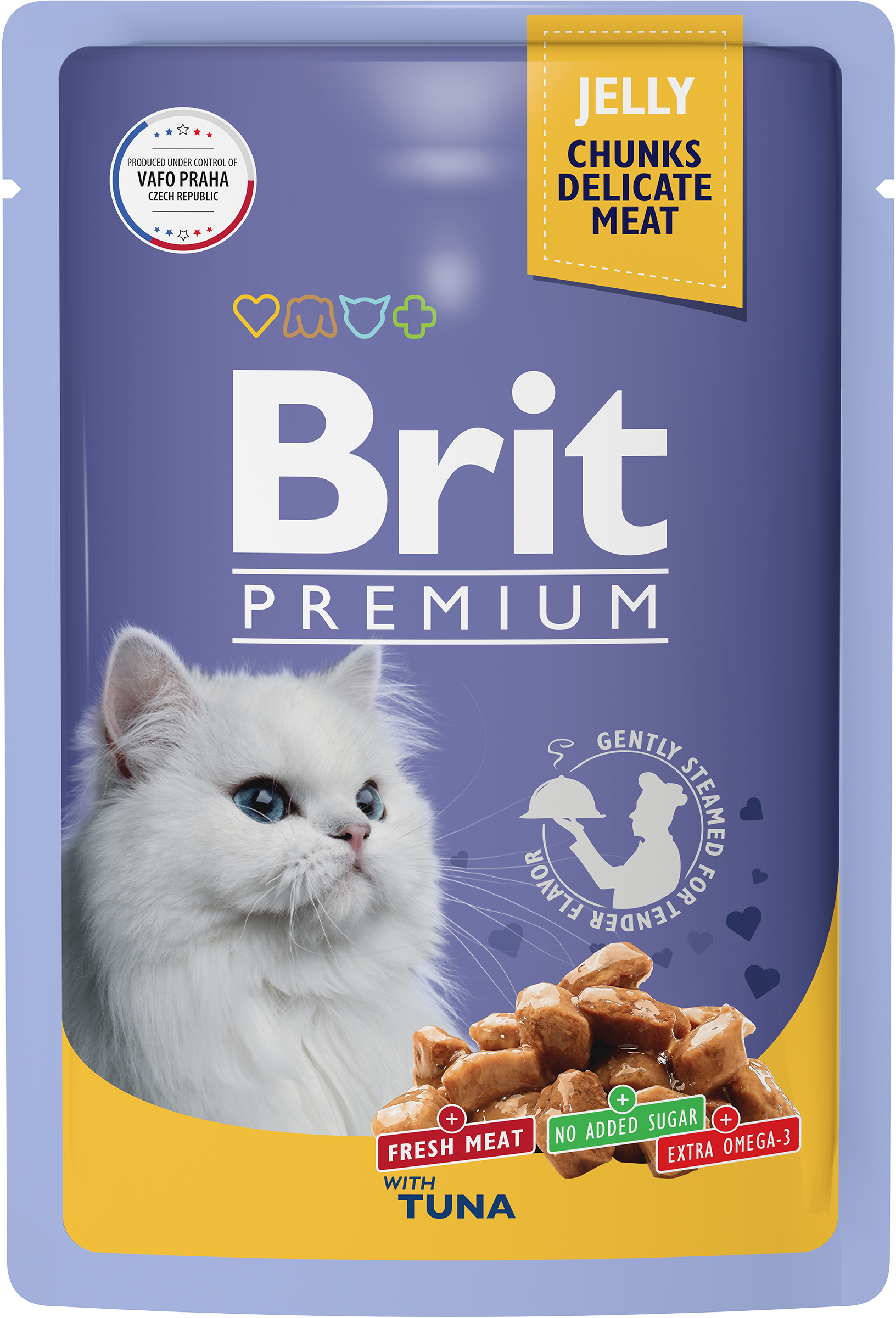 Изображение товара Корм консервированный для взрослых кошек BRIT Premium Тунец в желе, 85г