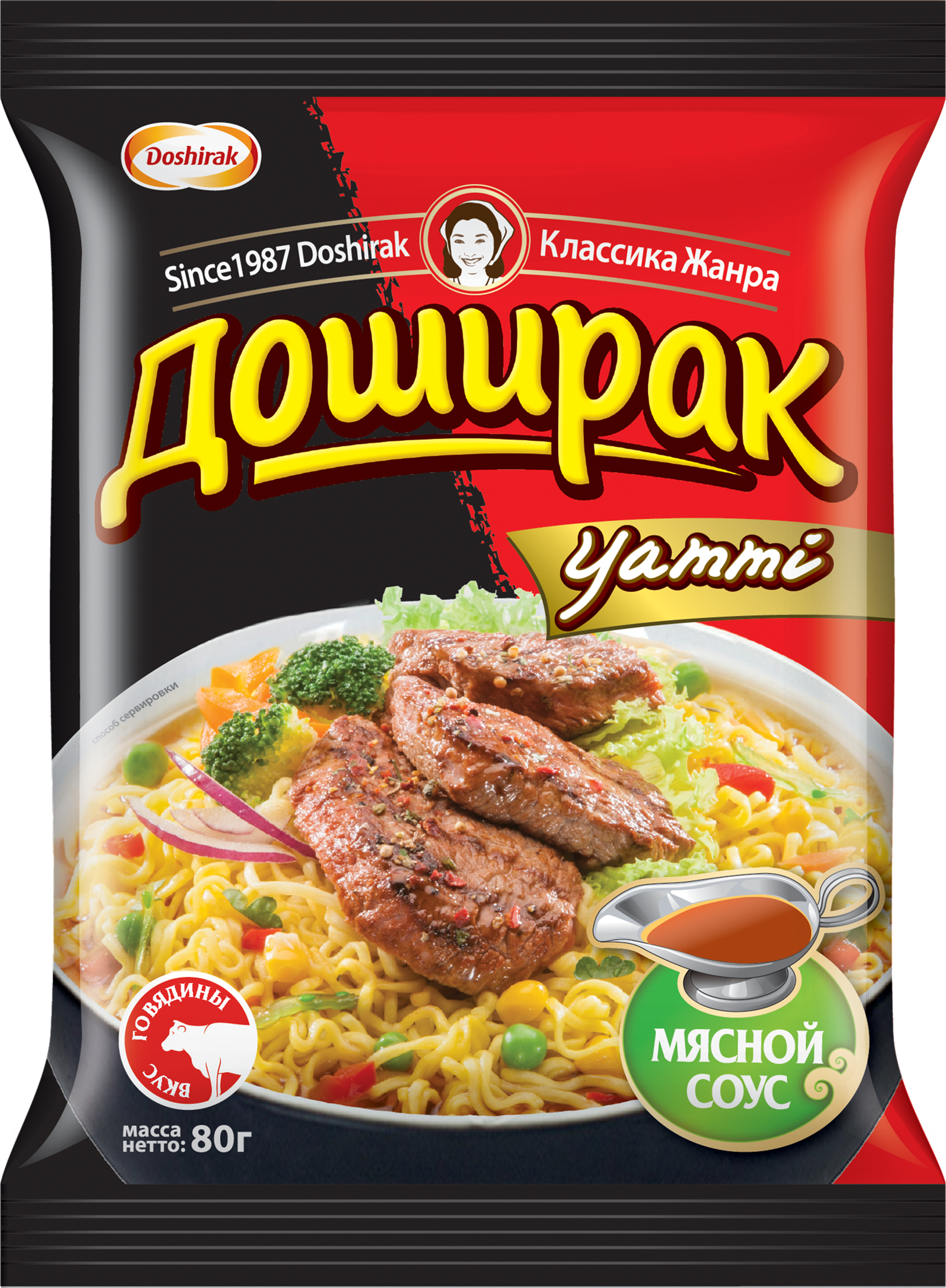 Изображение товара Лапша ДОШИРАК Yammi со вкусом говядины, 80г