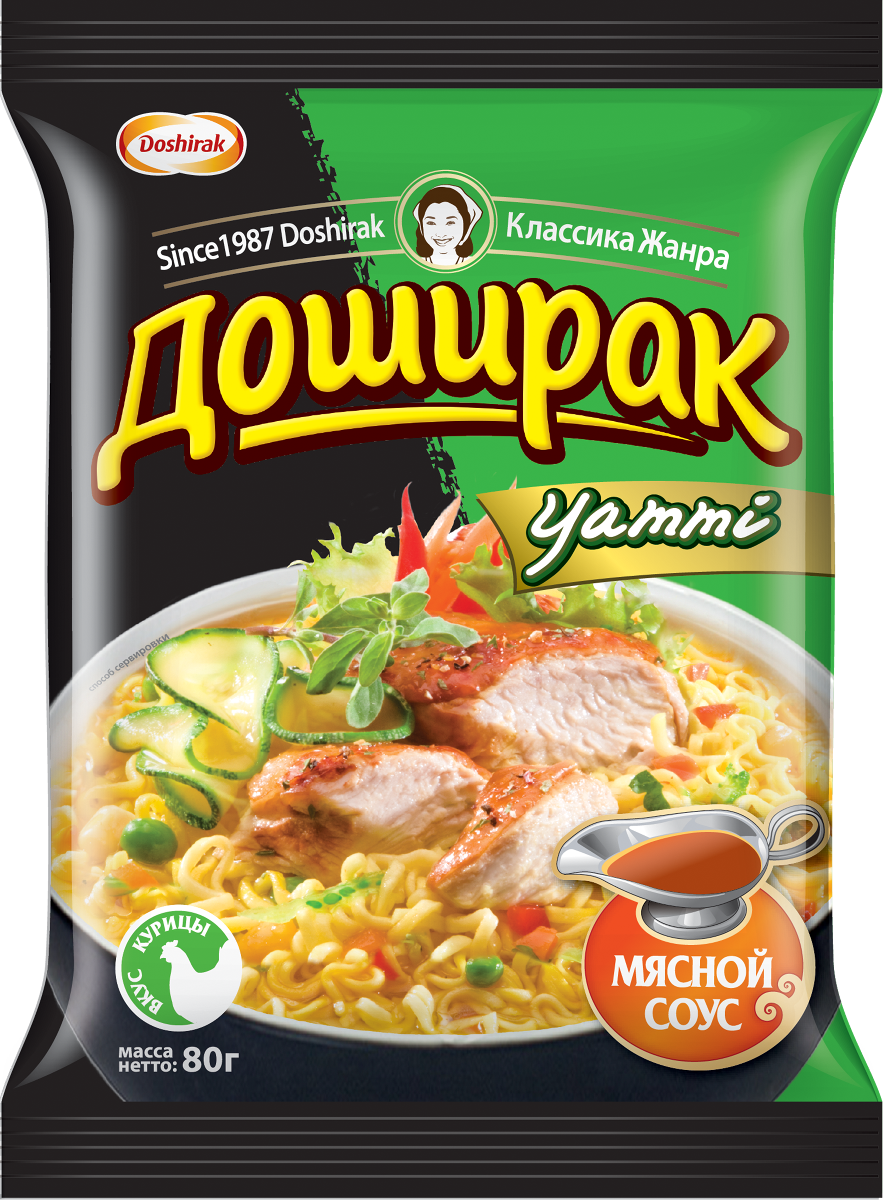Изображение товара Лапша ДОШИРАК Yammi со вкусом курицы, 80г