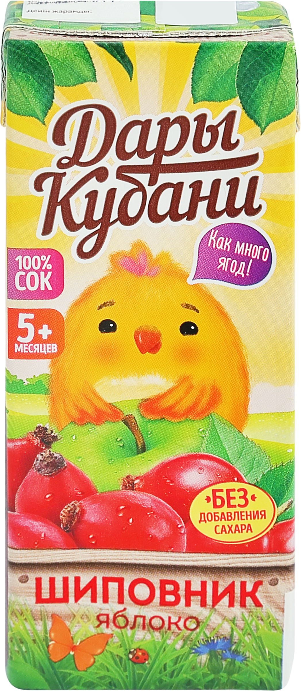 Изображение товара Сок фруктово-ягодный ДАРЫ КУБАНИ Яблоко и шиповник, с 5 месяцев, 200мл