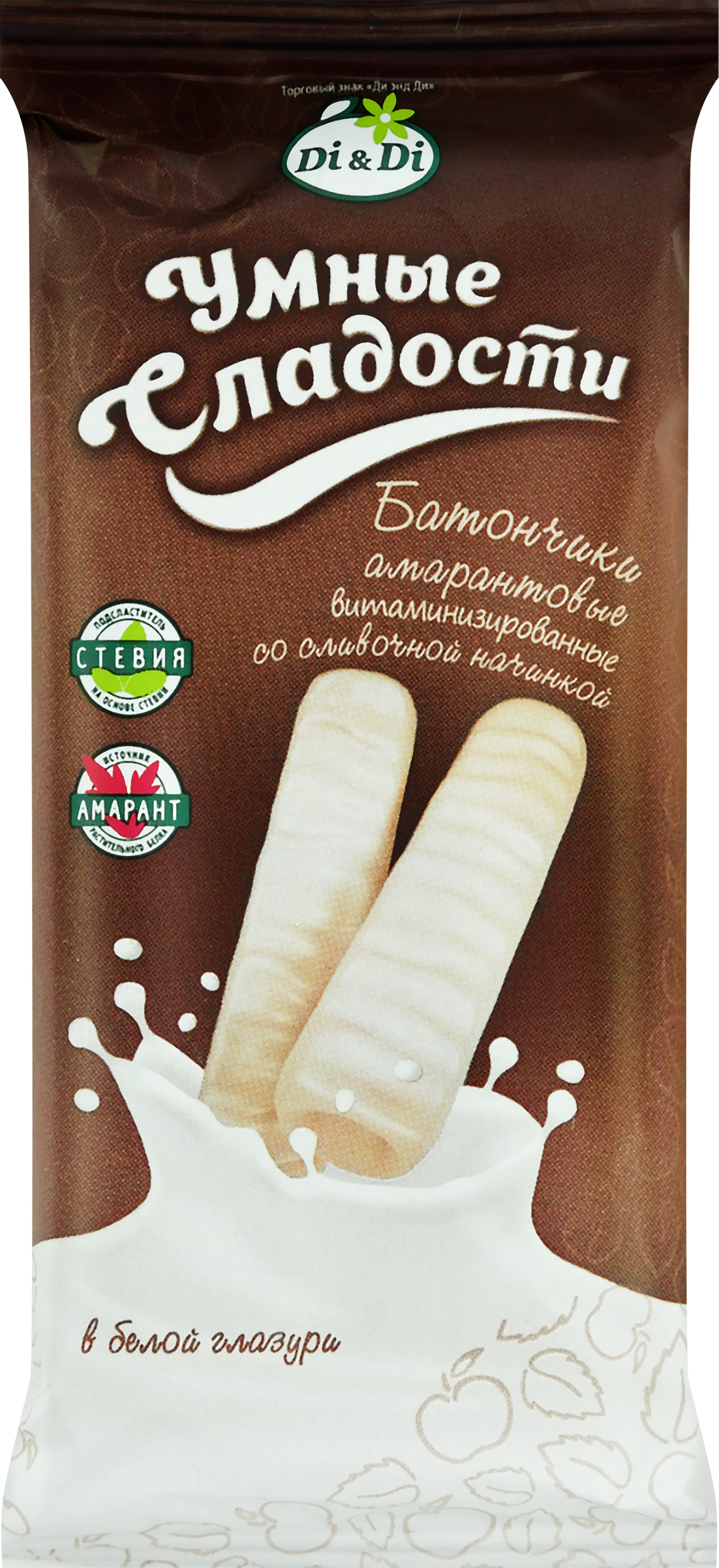 Изображение товара Батончики амарантовые УМНЫЕ СЛАДОСТИ со сливочной начинкой и стевией