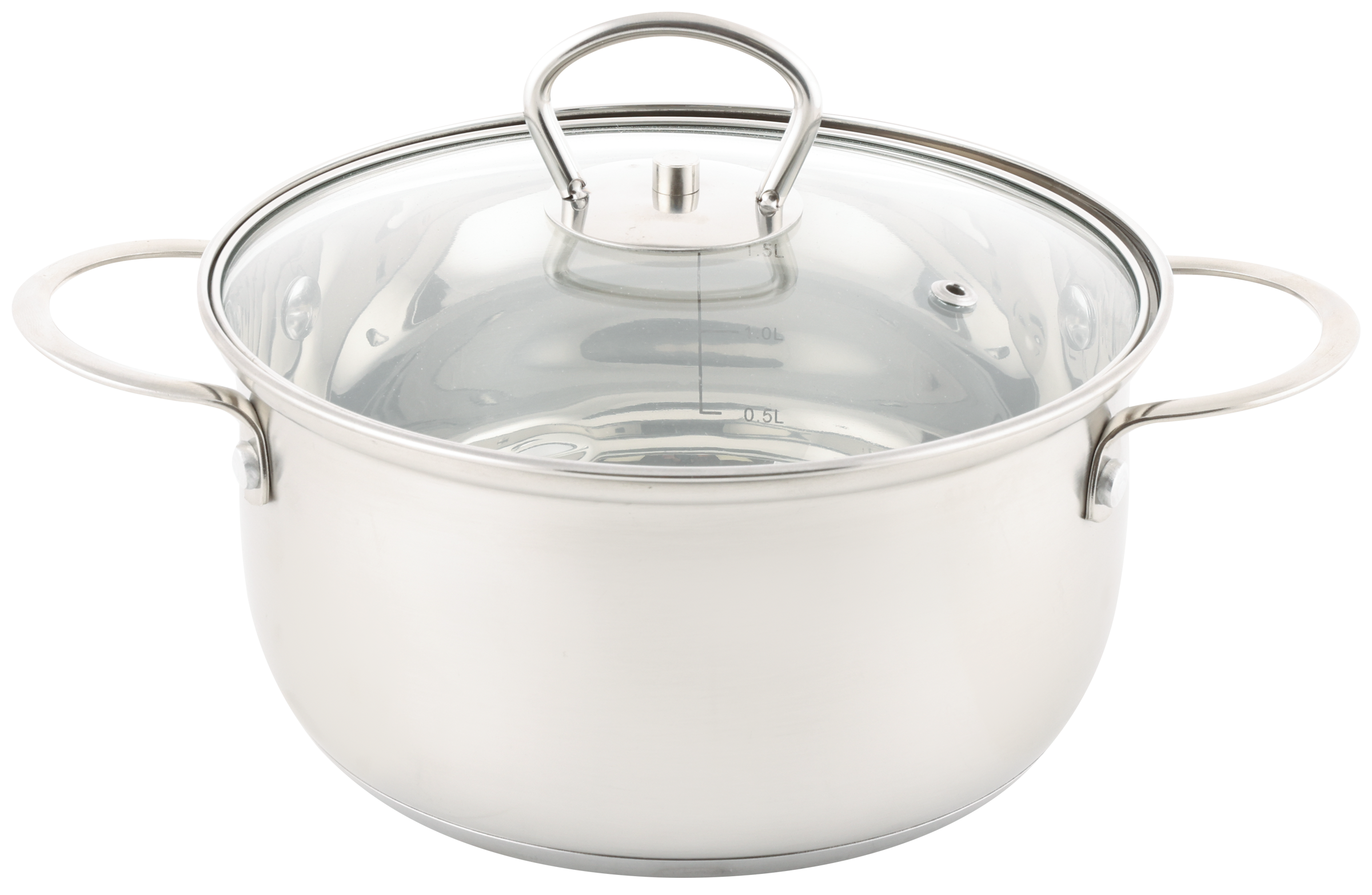 Изображение товара Кастрюля HOMECLUB Praсtic из нержавеющей стали и стекла 2л