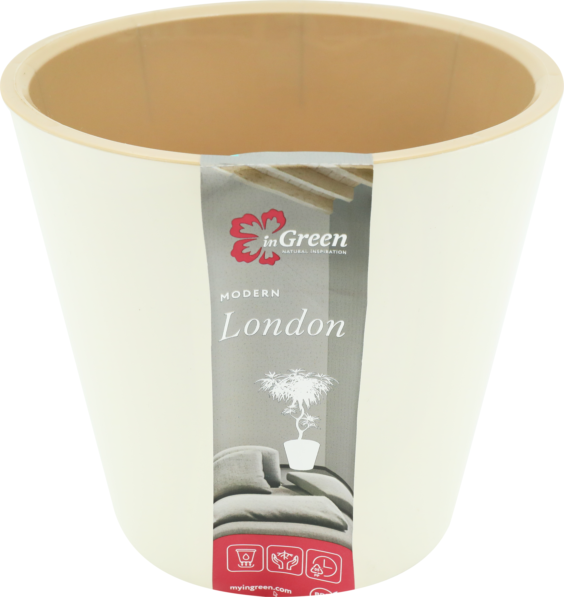 Изображение товара Горшок для цветов INGREEN London 3,3л d=19см, цвет сливочный, Арт. ING6251СЛВ