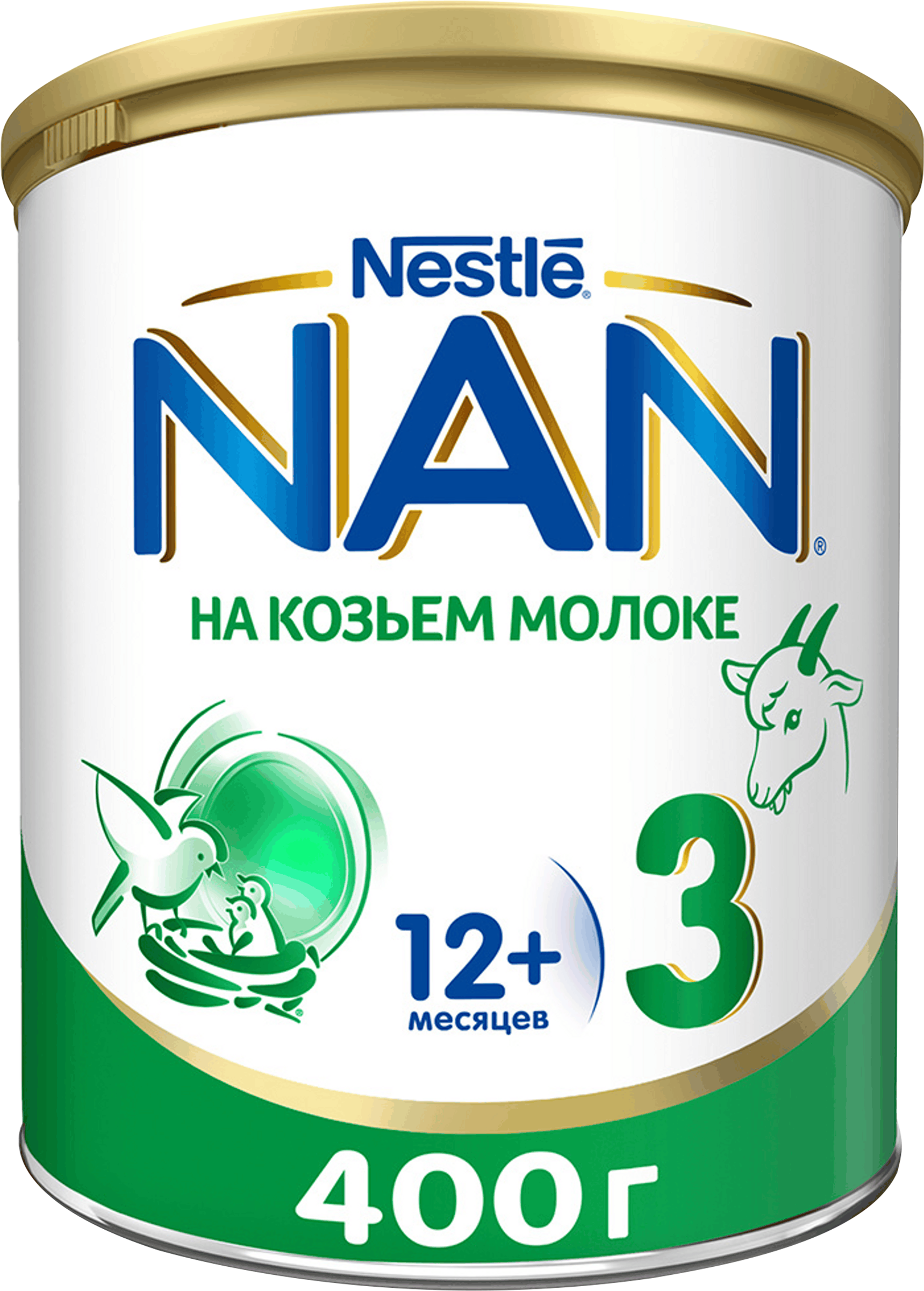 Изображение товара Молочко детское NAN 3 на козьем молоке 400г для детей с 12 месяцев