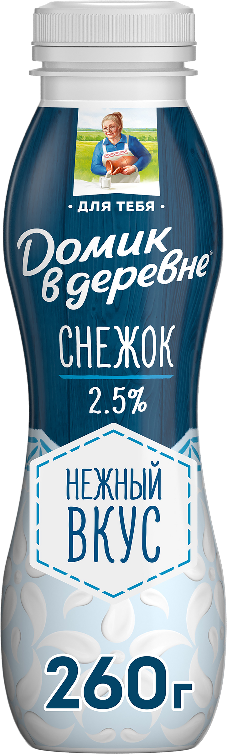 Изображение товара Продукт кисломолочный ДОМИК В ДЕРЕВНЕ Снежок 2,5%, без змж, 270г