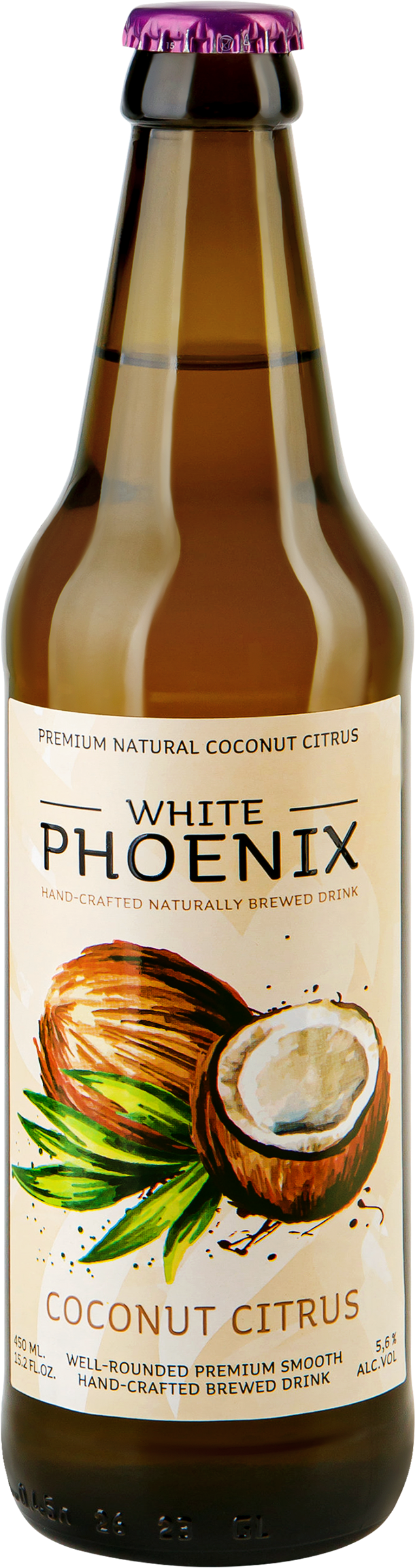Изображение товара Медовуха WHITE PHOENIX Кокос, цитрус фильтрованная непастеризованная 5,6%, 0.45л