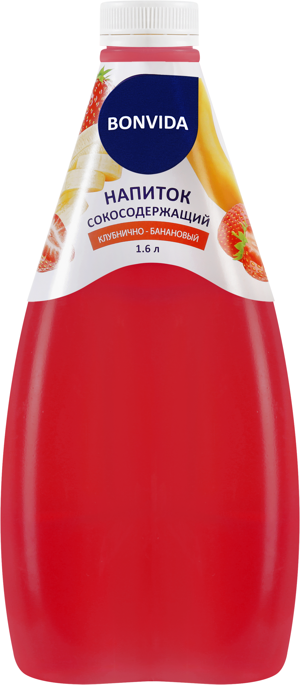 Изображение товара Напиток сокосодержащий BONVIDA Клубнично-банановый, 1.6л