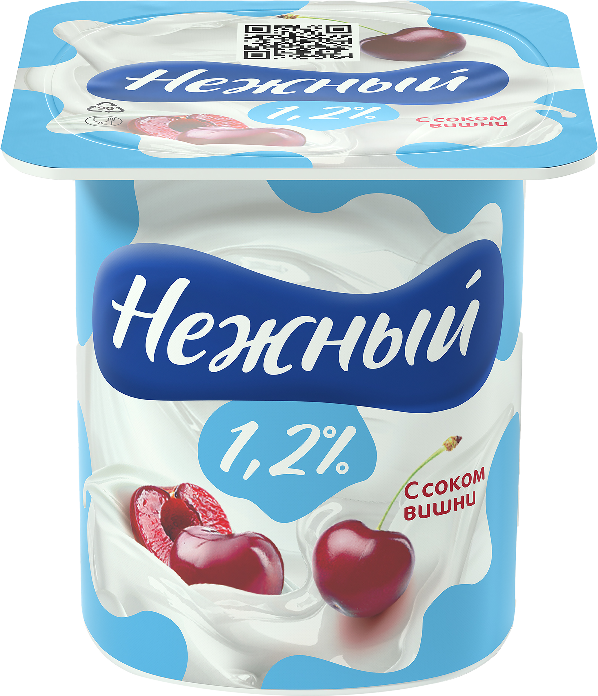 Изображение товара Продукт йогуртный CAMPINA Нежный с соком вишни 1,2%, без змж, 100г