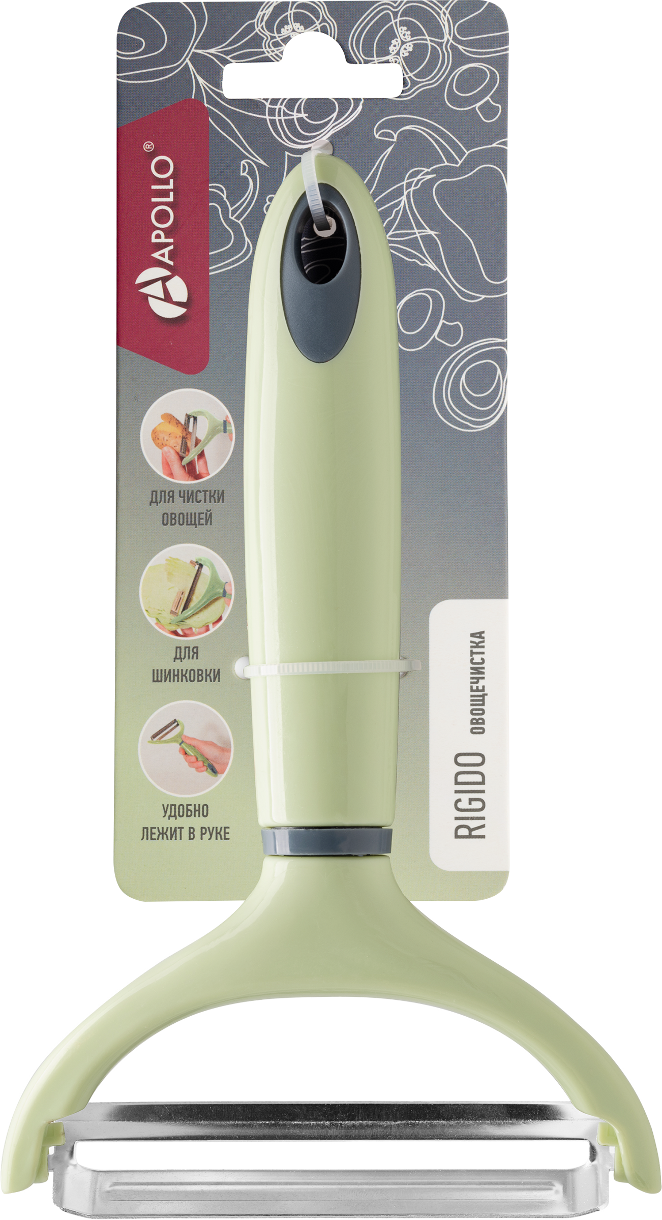 Изображение товара Овощечистка APOLLO Rigido из нержавеющей стали и пластика, 17х10,5 см