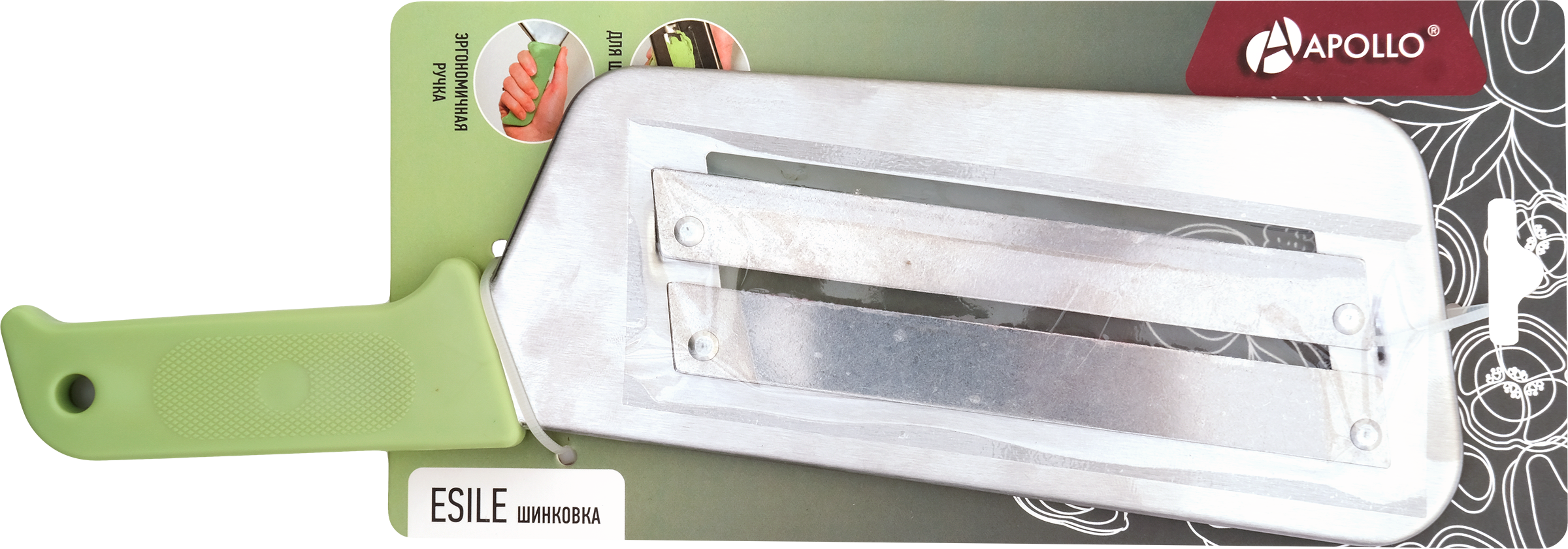 Изображение товара Шинковка APOLLO Esile нержавеющая сталь пластик 28х7см для нарезки продуктов