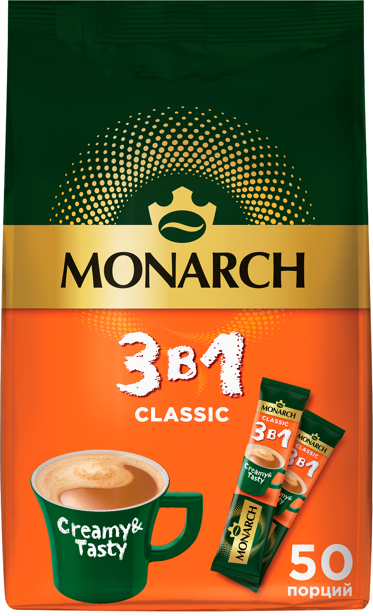 Изображение товара Напиток кофейный растворимый MONARCH 3в1 Классика, 675г