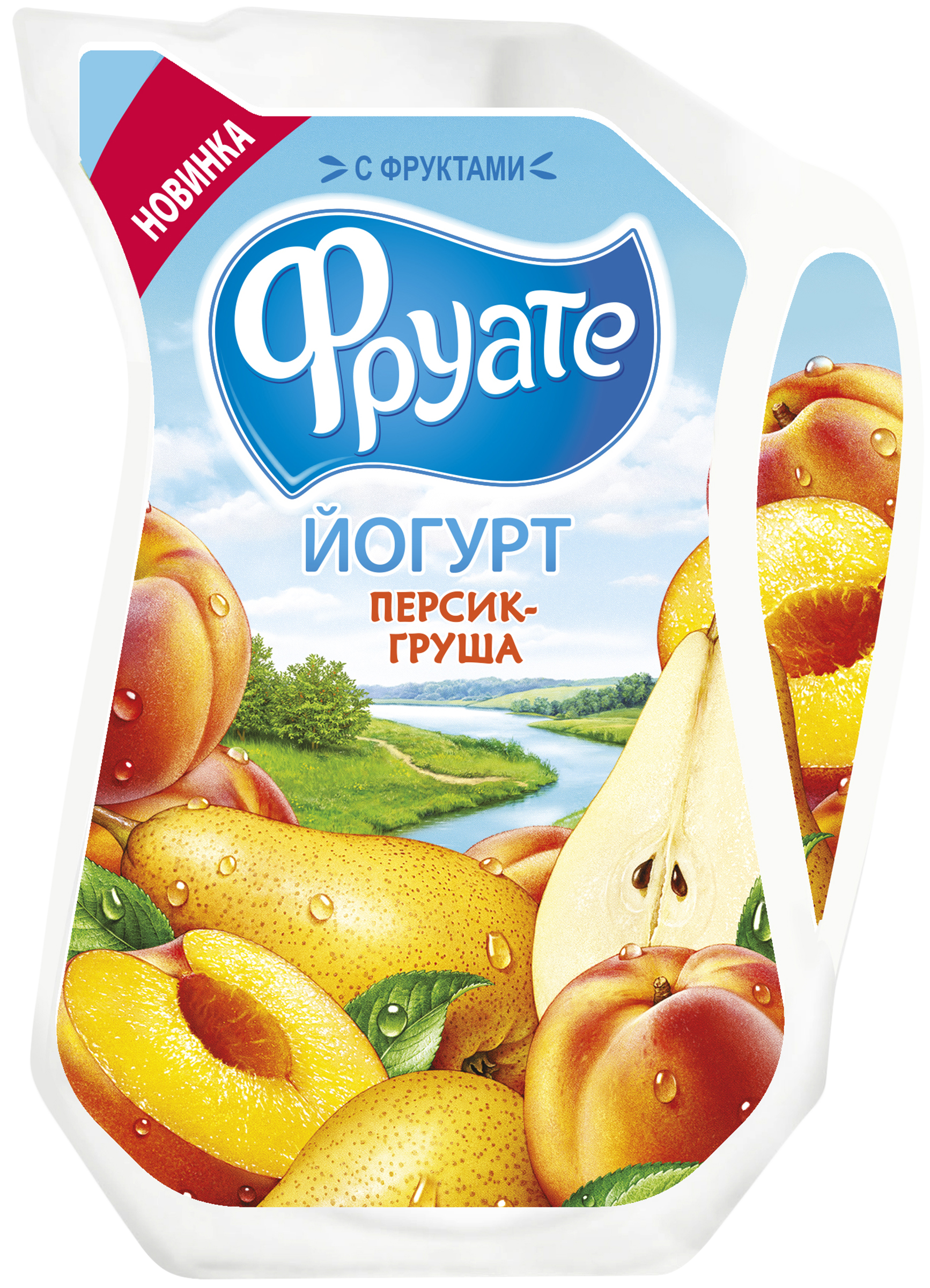 Изображение товара Йогурт ФРУАТЕ 1, 5% с персиком и грушей - напиток в лин-пак, 250 г