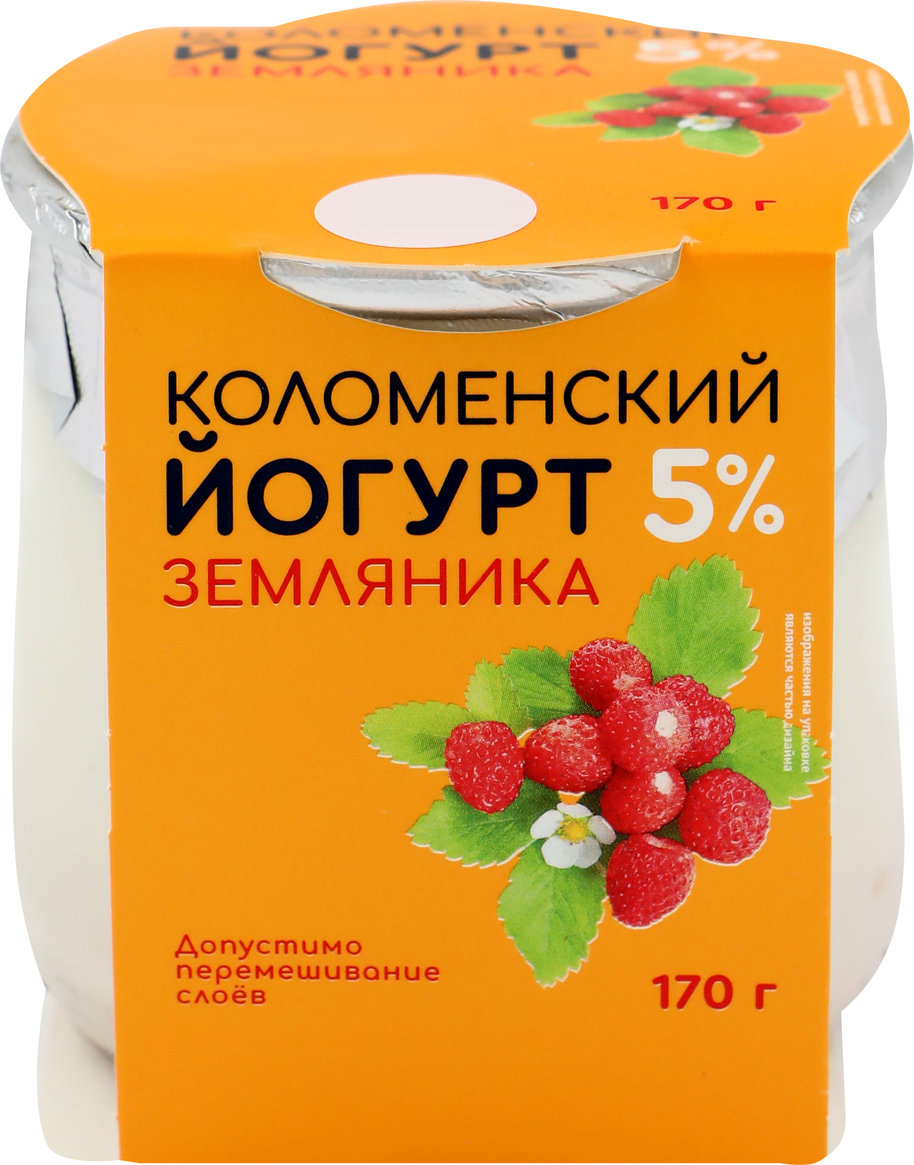 Изображение товара Йогурт КОЛОМЕНСКИЙ Земляника 5%, без змж, 170г