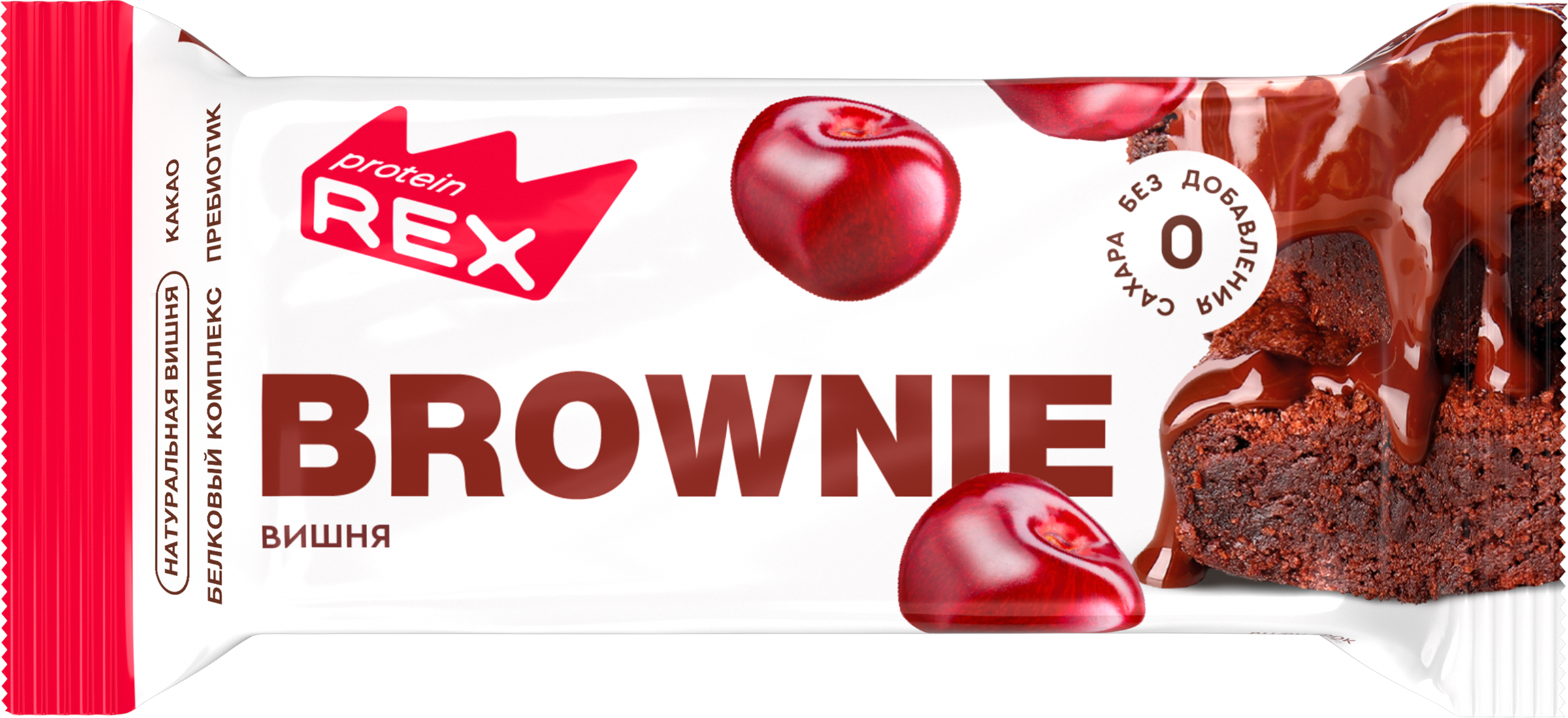 Изображение товара Протеиновое пирожное PROTEINREX Brownie вишневое 50г без сахара
