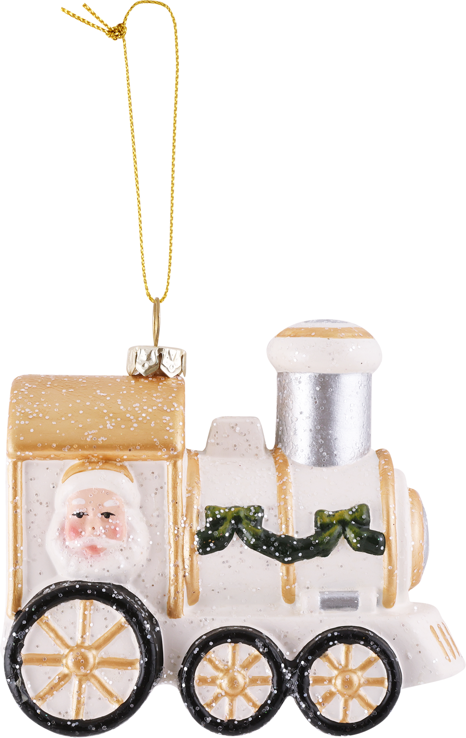 Изображение товара Украшение елочное Рождественский сувенир HOMECLUB с перламутровым финишем бело-золотое