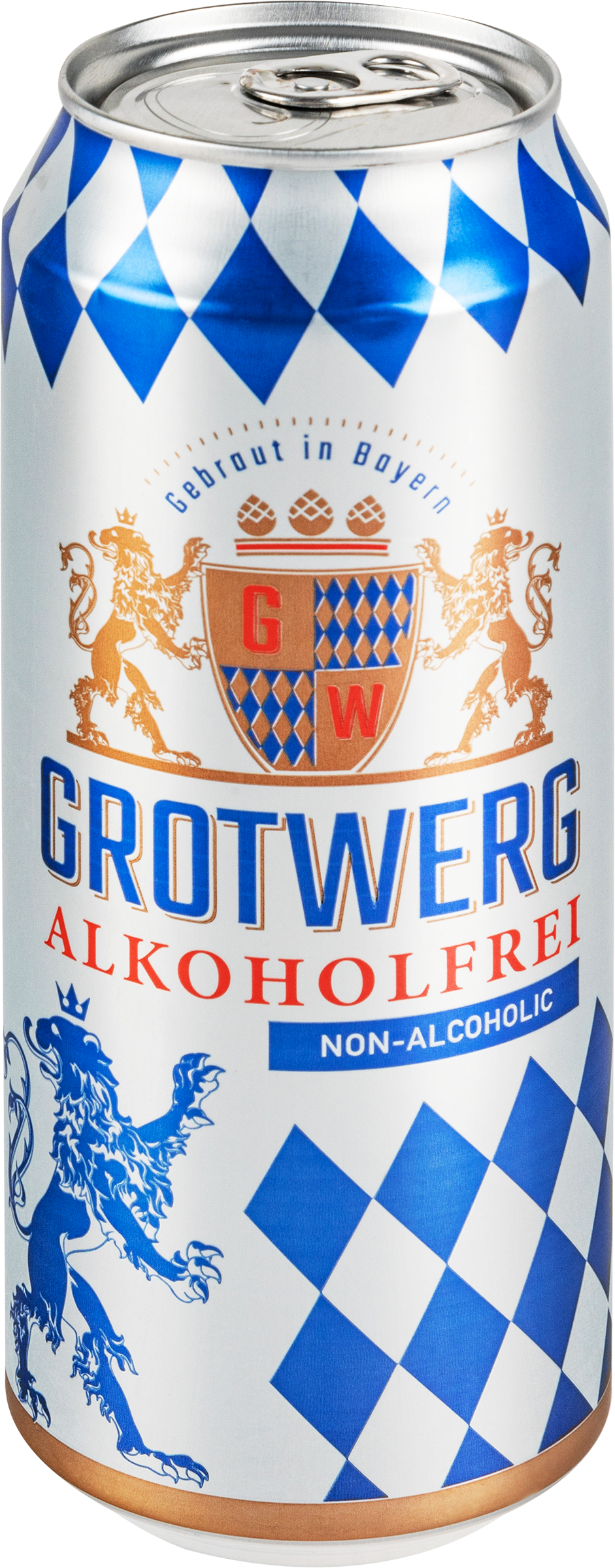 Изображение товара Пиво светлое безалкогольное GROTWERG Alkoholfrei фильтрованное пастеризованное не более 0,5%, 0.5л