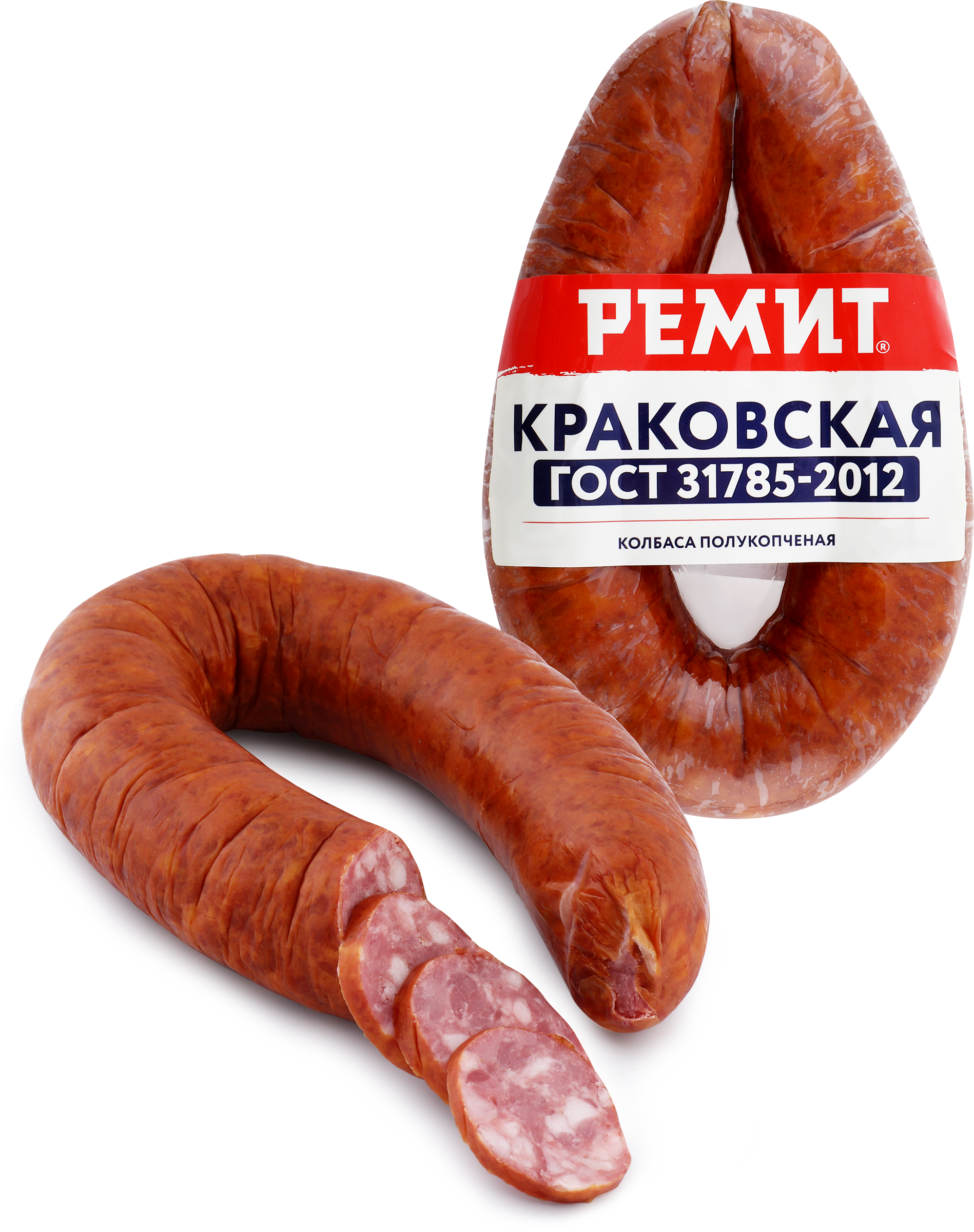 Изображение товара Колбаса полукопченая РЕМИТ Краковская ГОСТ, 350г