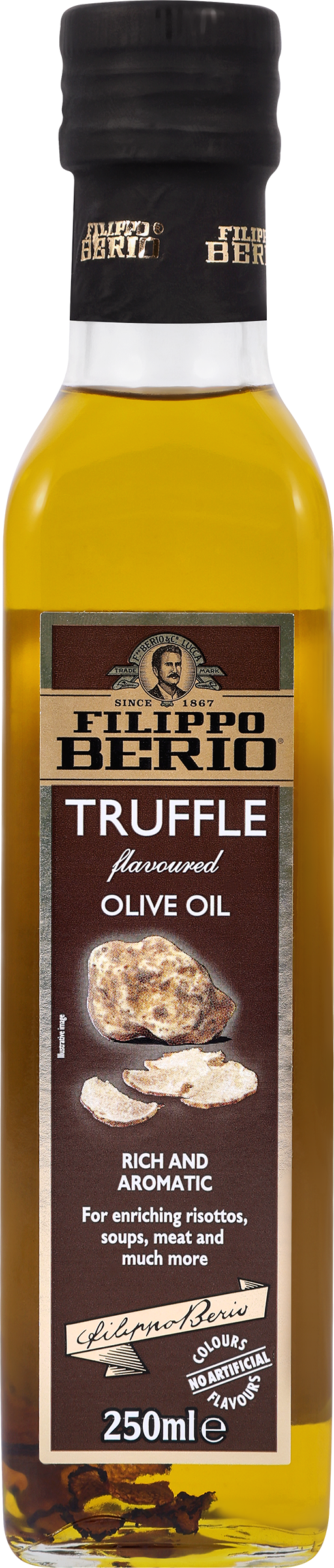 Изображение товара Масло оливковое FILIPPO BERIO Truffle, нерафинированное со вкусом трюфеля, 250мл