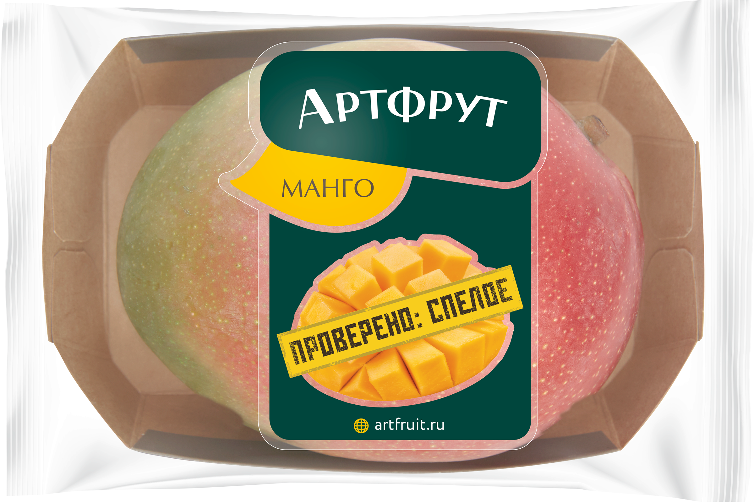 Изображение товара Манго АРТФРУТ спелое, свежий фрукт 1-й сорт, Лоток, ТУ