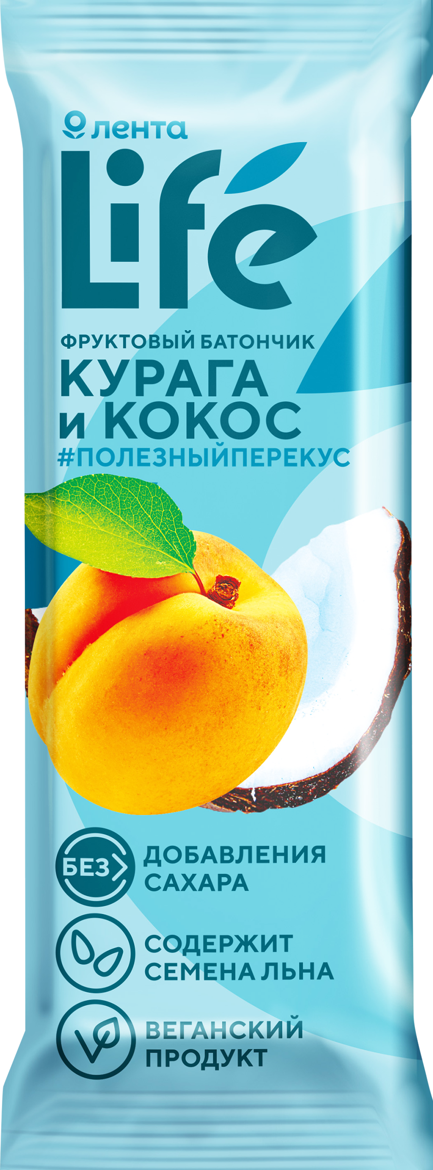 Изображение товара Батончик фруктовый ЛЕНТА LIFE Курага и кокос, 33г