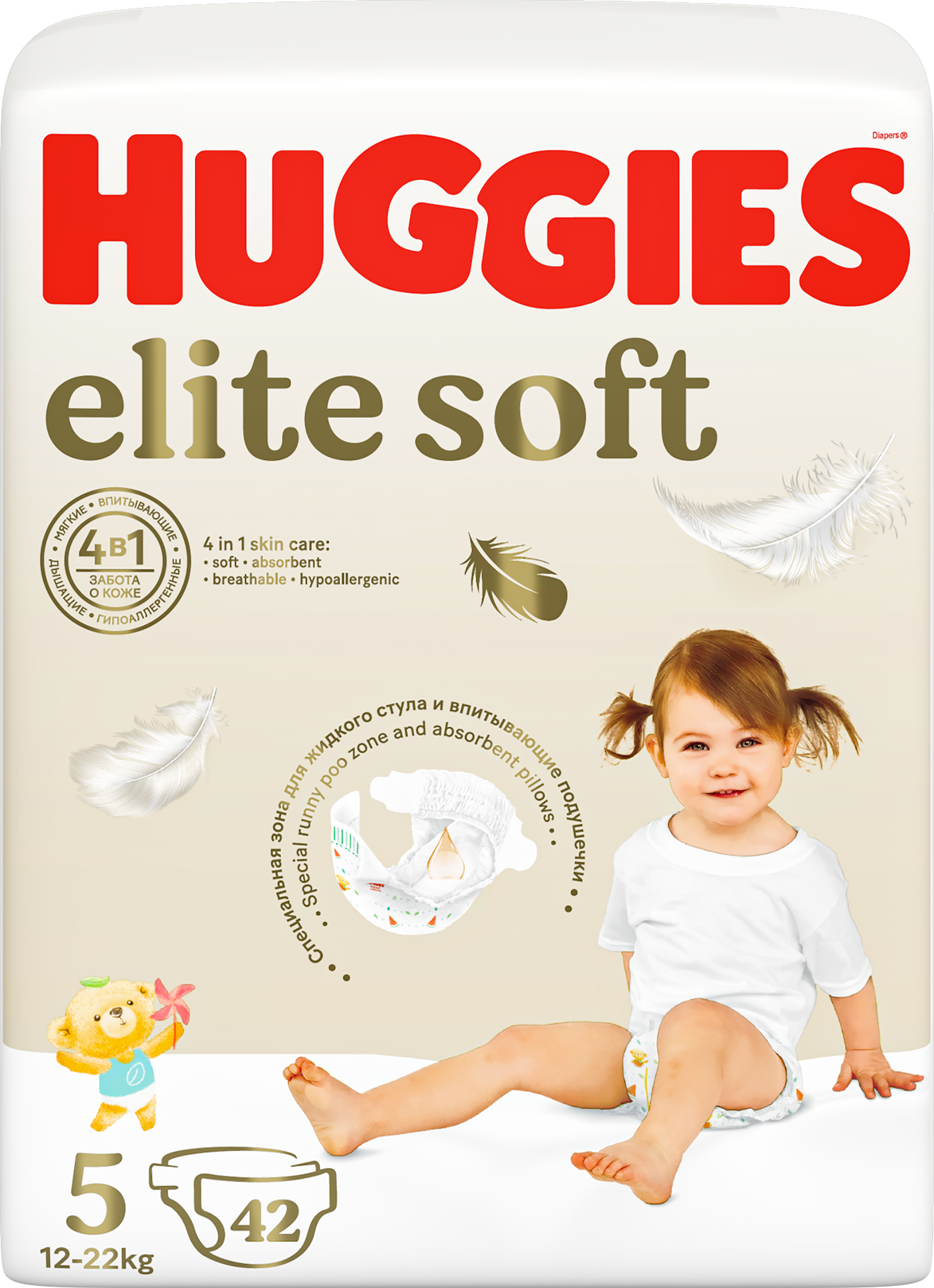 Изображение товара Подгузники HUGGIES Elite Soft 5 12–22кг, 42шт