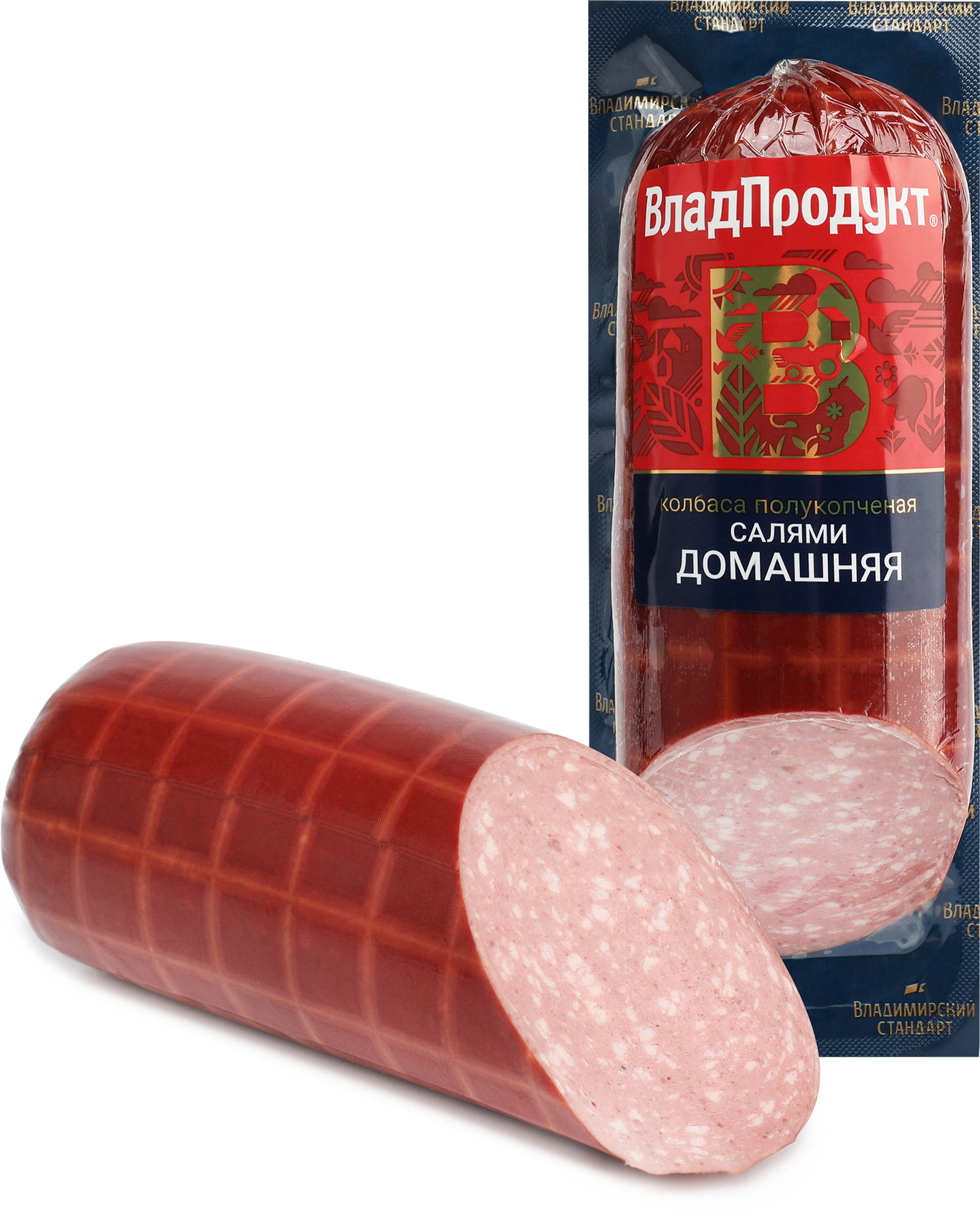 Изображение товара Колбаса полукопченая ВЛАДИМИРСКИЙ СТАНДАРТ Салями Домашняя, 350г