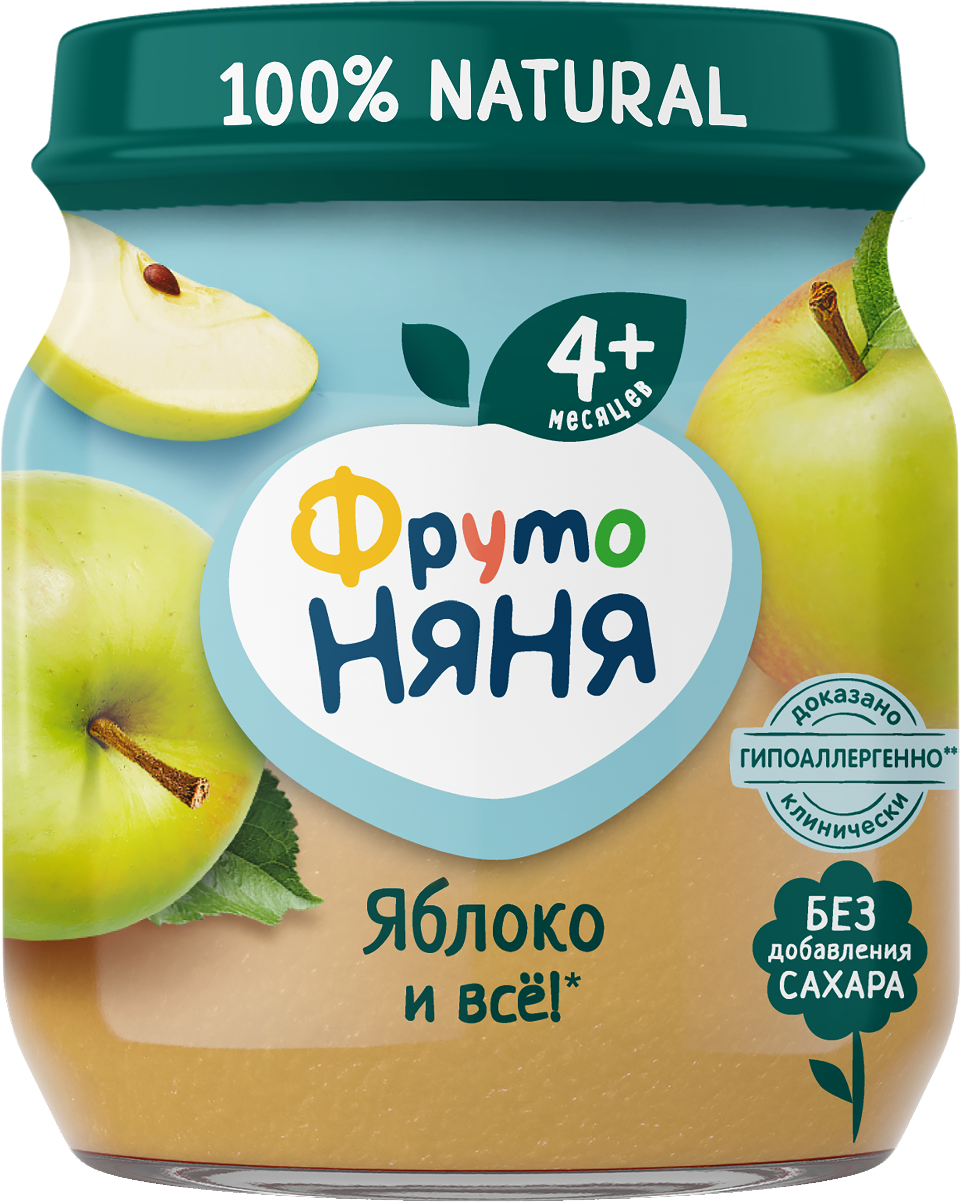 Изображение товара Пюре фруктовое ФРУТОНЯНЯ Яблоко, с 4 месяцев, 100г