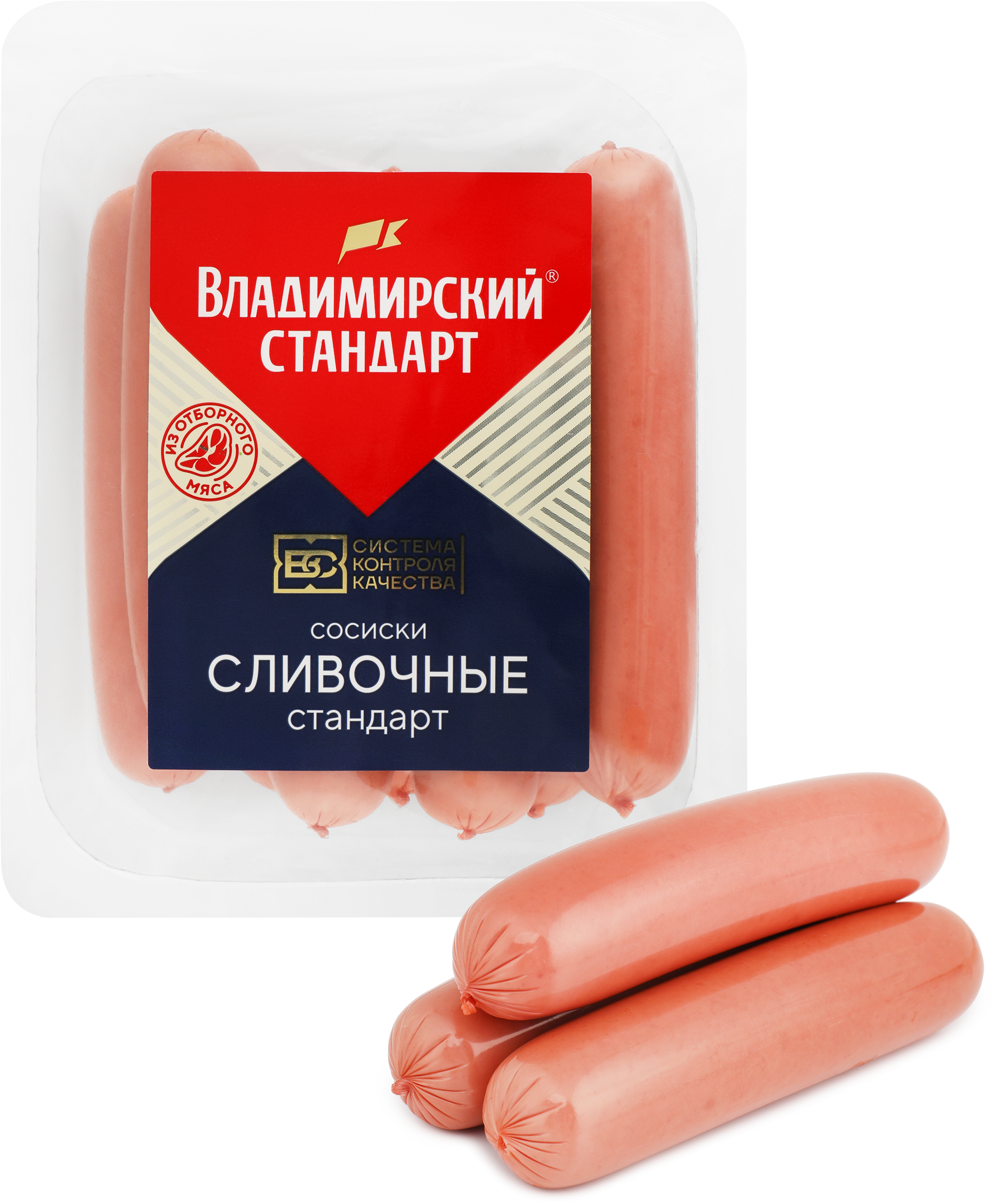 Изображение товара Сосиски ВЛАДИМИРСКИЙ СТАНДАРТ Сливочные стандарт, 400г