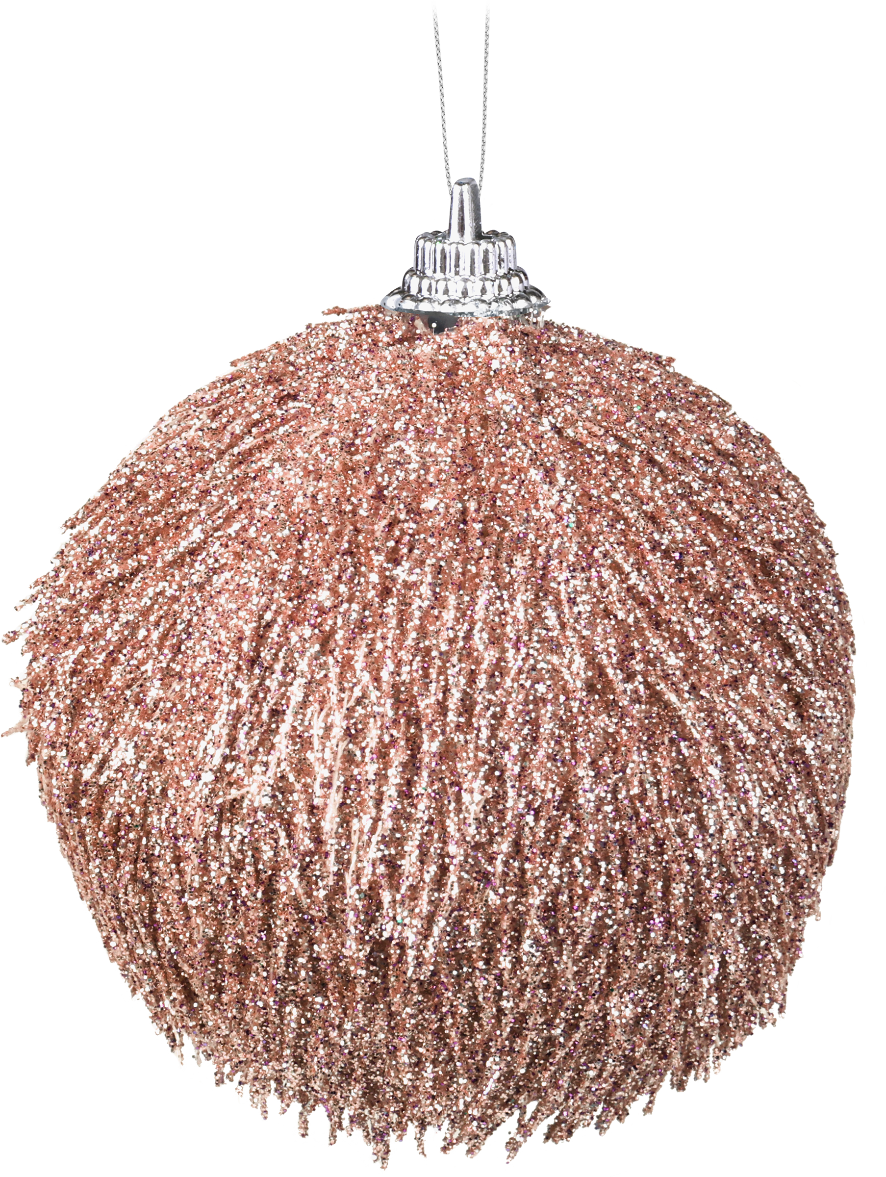 Изображение товара Ёлочный шар HOMECLUB d=8см пушистый глиттер 3 цвета праздничный декор