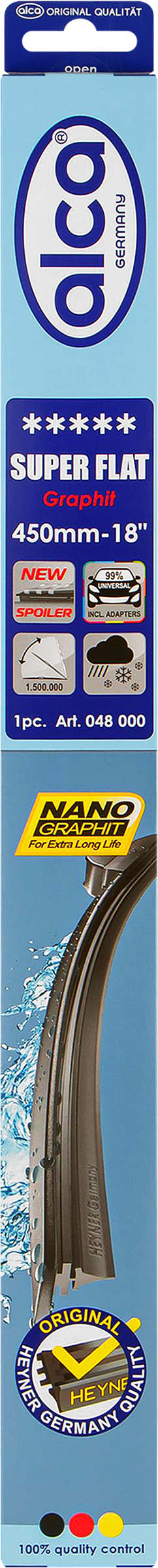 Изображение товара Щетка стеклоочистителя ALCA Super Flat бескаркасная 18/45 см с адаптером