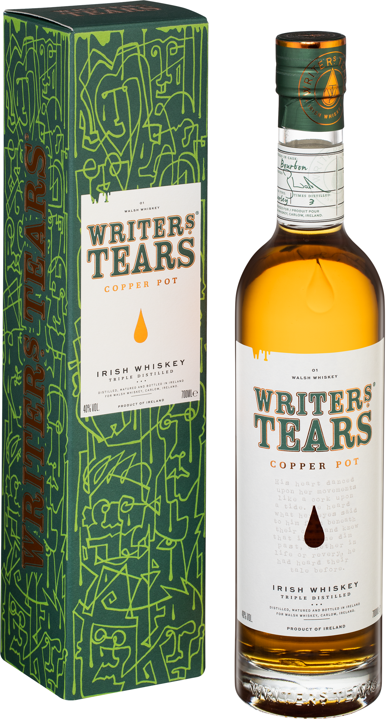 Изображение товара Виски WRITERS TEARS COPPER POT зерновой 40%, п/у, 0.7л