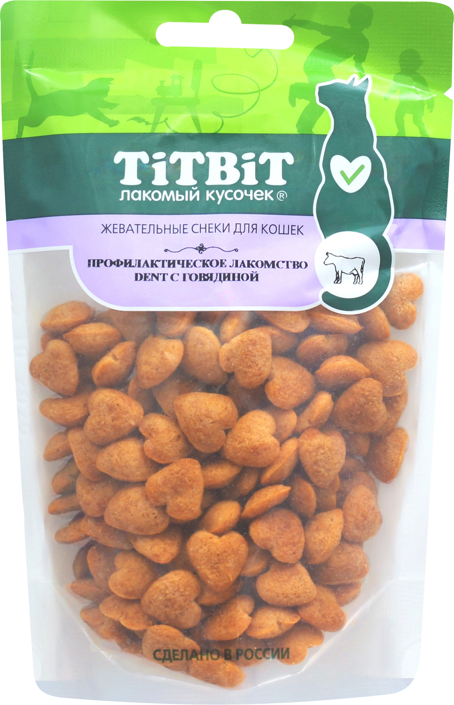 Изображение товара Лакомство для кошек TITBIT Dent профилактическое жевательные снеки с говядиной 40г