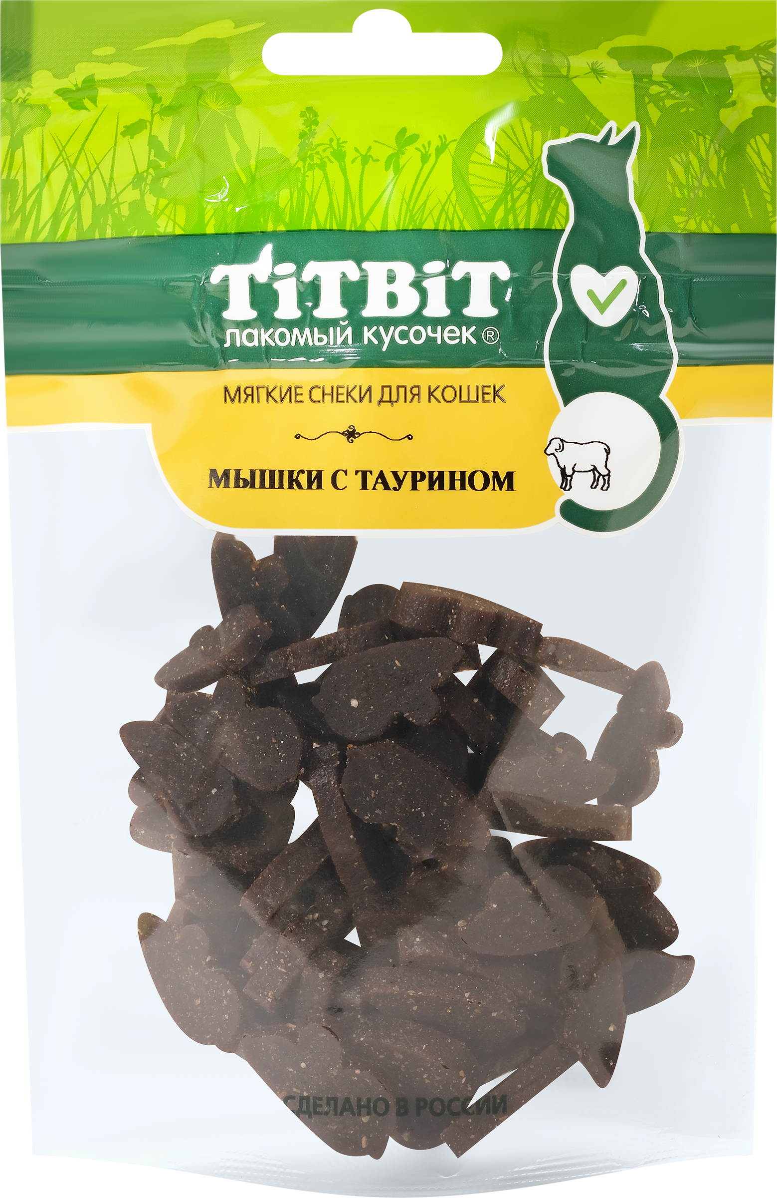 Изображение товара Мягкое лакомство для кошек TITBIT Мышки с таурином 50г натуральное угощение