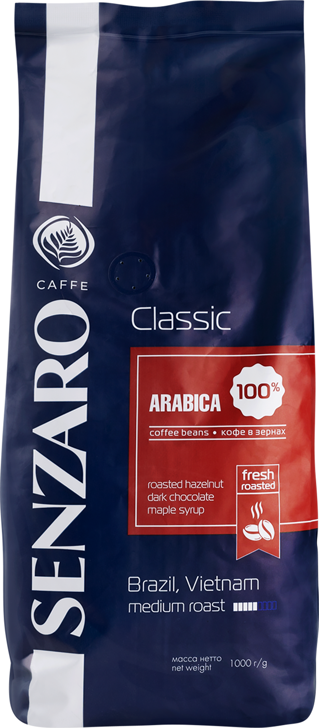 Изображение товара Кофе зерновой SENZARO Classic 1 кг для автоматических кофемашин и турки