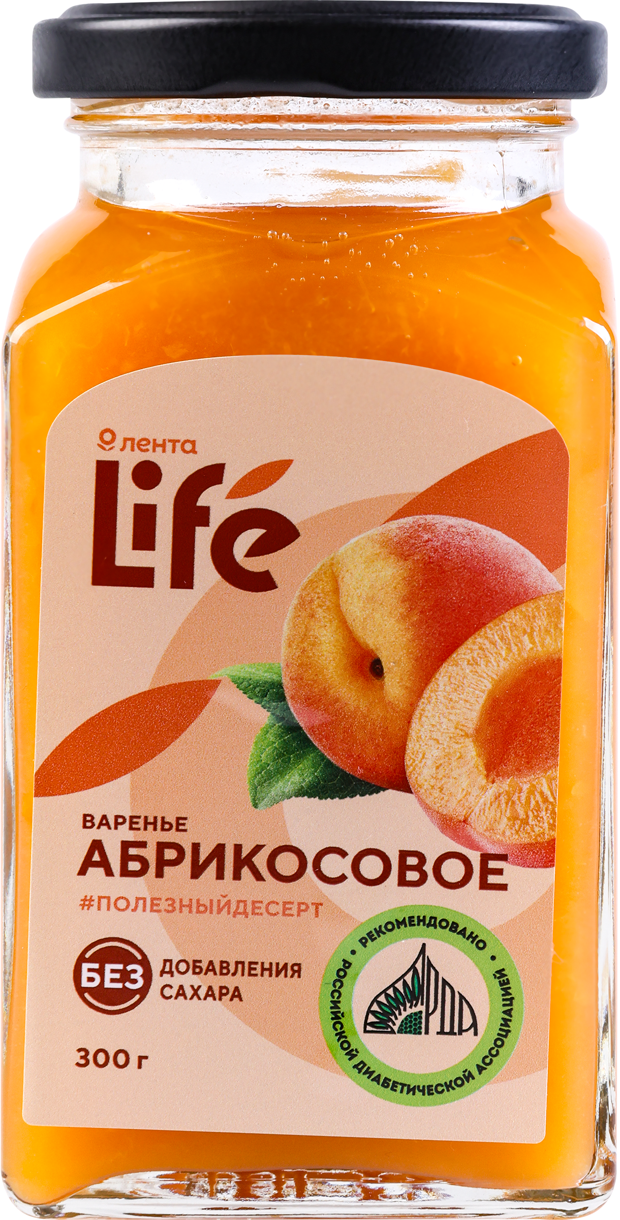 Изображение товара Варенье ЛЕНТА LIFE Абрикосовое без сахара 300г