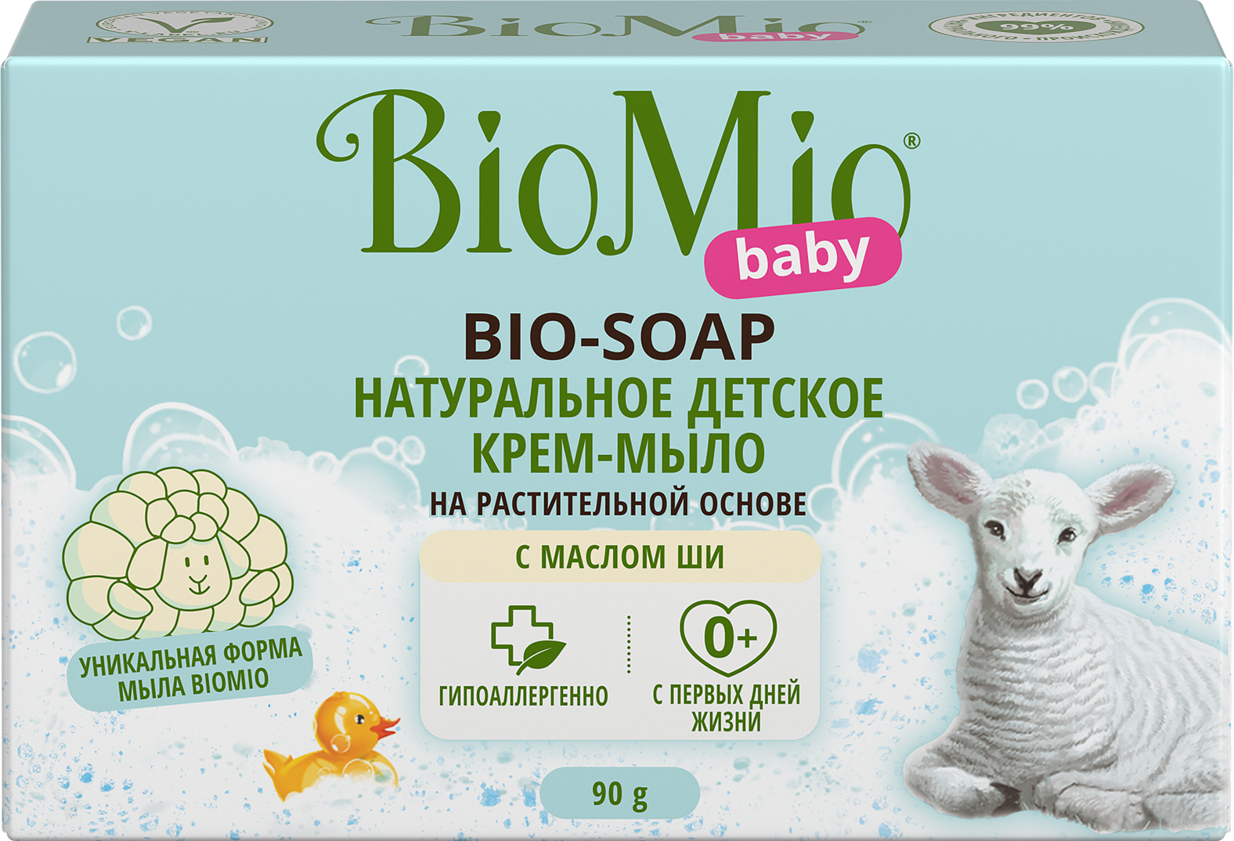 Изображение товара Туалетное крем-мыло детское BIOMIO BABY с маслом Ши 0+, 90г