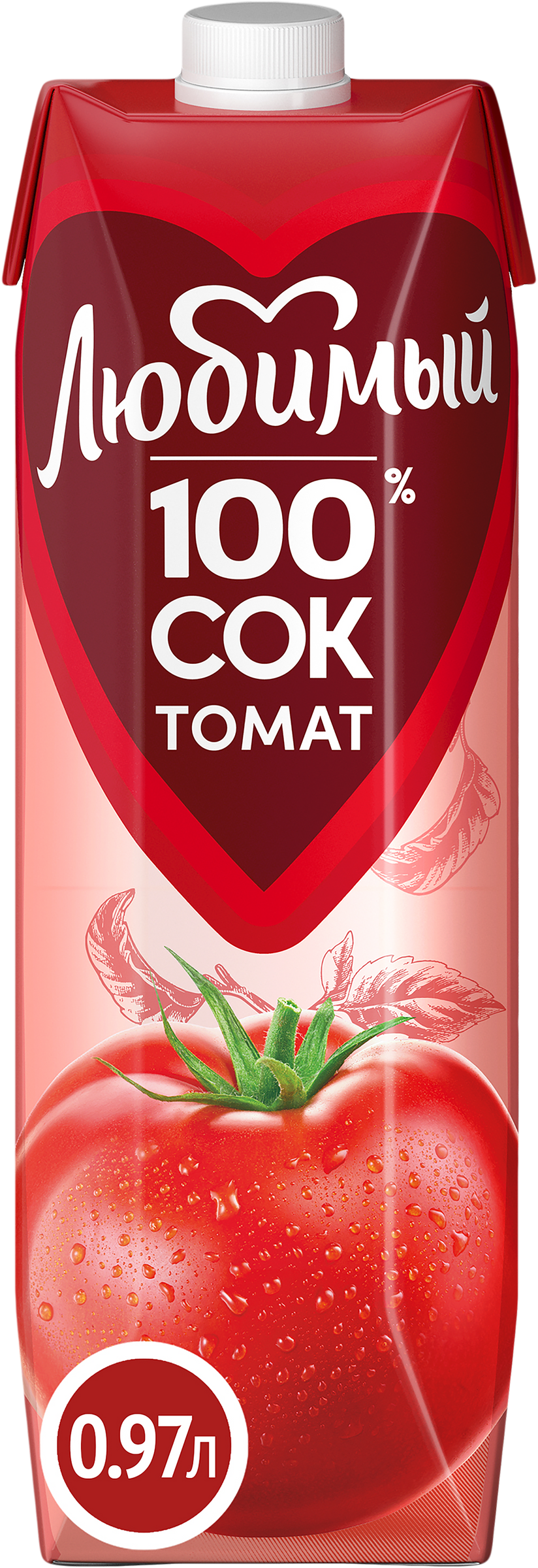 Изображение товара Сок ЛЮБИМЫЙ Томатный с мякотью, солью и сахаром, 0.97л