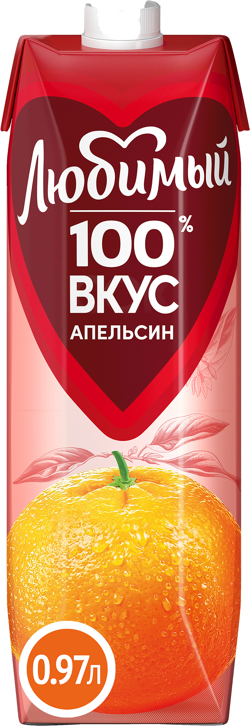 Изображение товара Нектар ЛЮБИМЫЙ Апельсиновый с мякотью, 0.97л