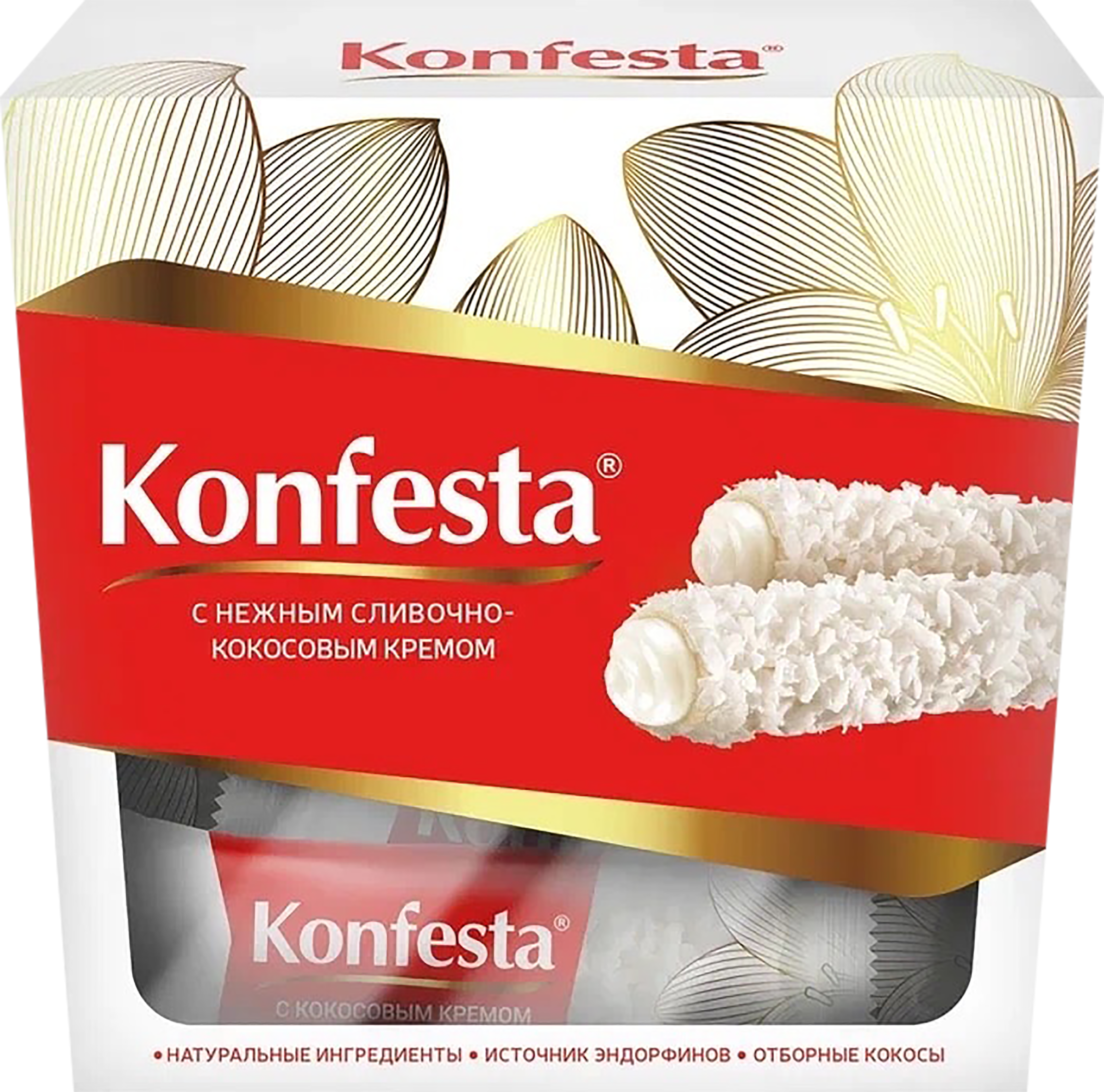 Изображение товара Конфеты КОНФЕСТА Глазированные с кокосовой начинкой, 150г