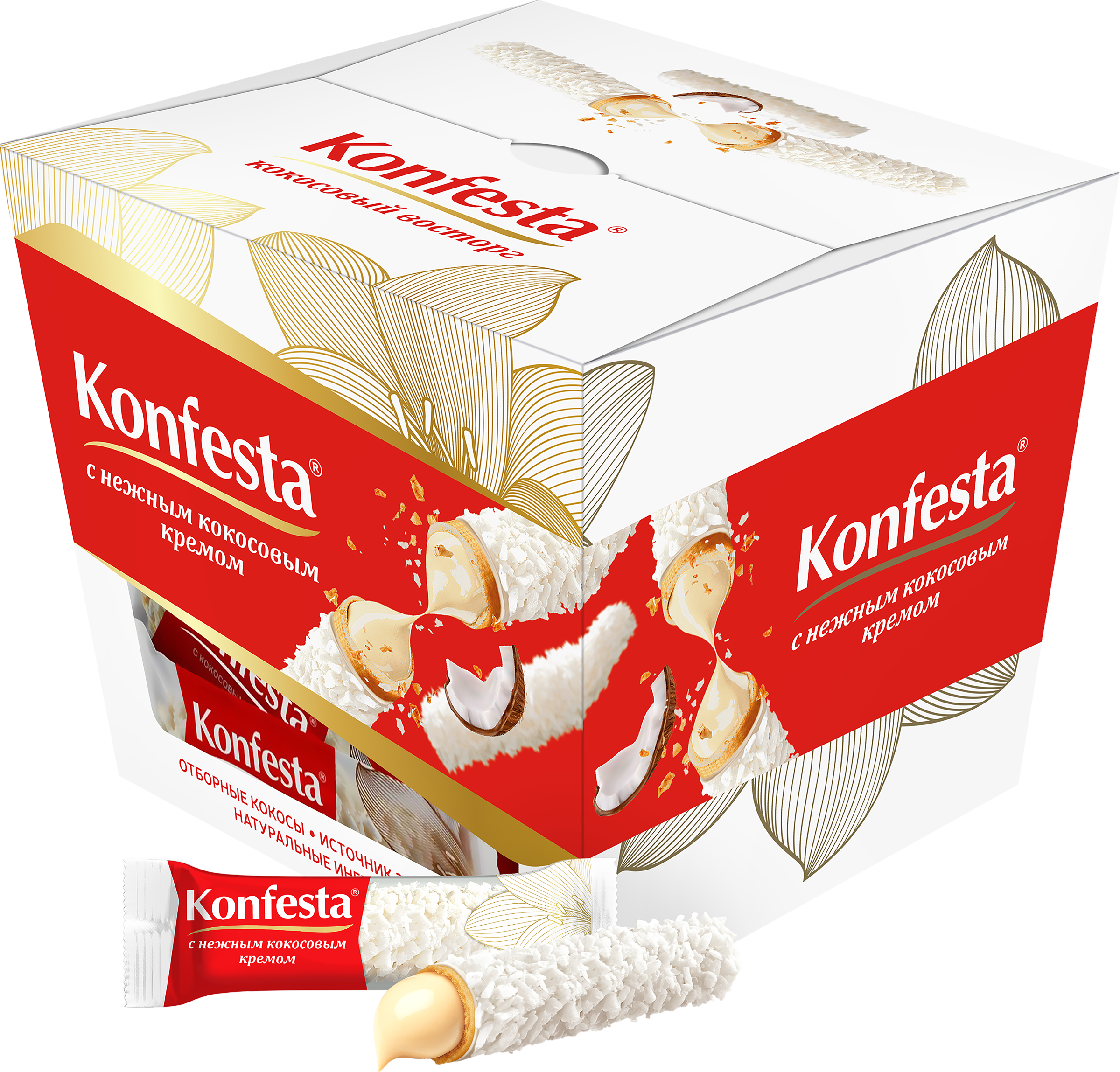 Изображение товара Конфеты КОНФЕСТА Глазированные с кокосовой начинкой 150г шоколадные с кокосом