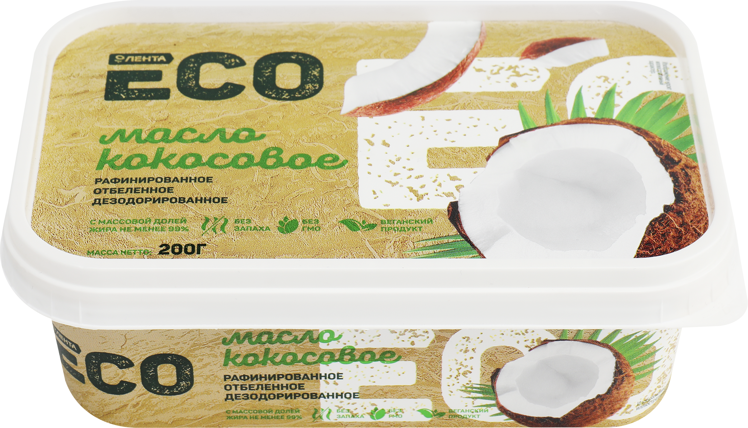 Изображение товара Масло кокосовое ЛЕНТА ЕСО 99%, 200г