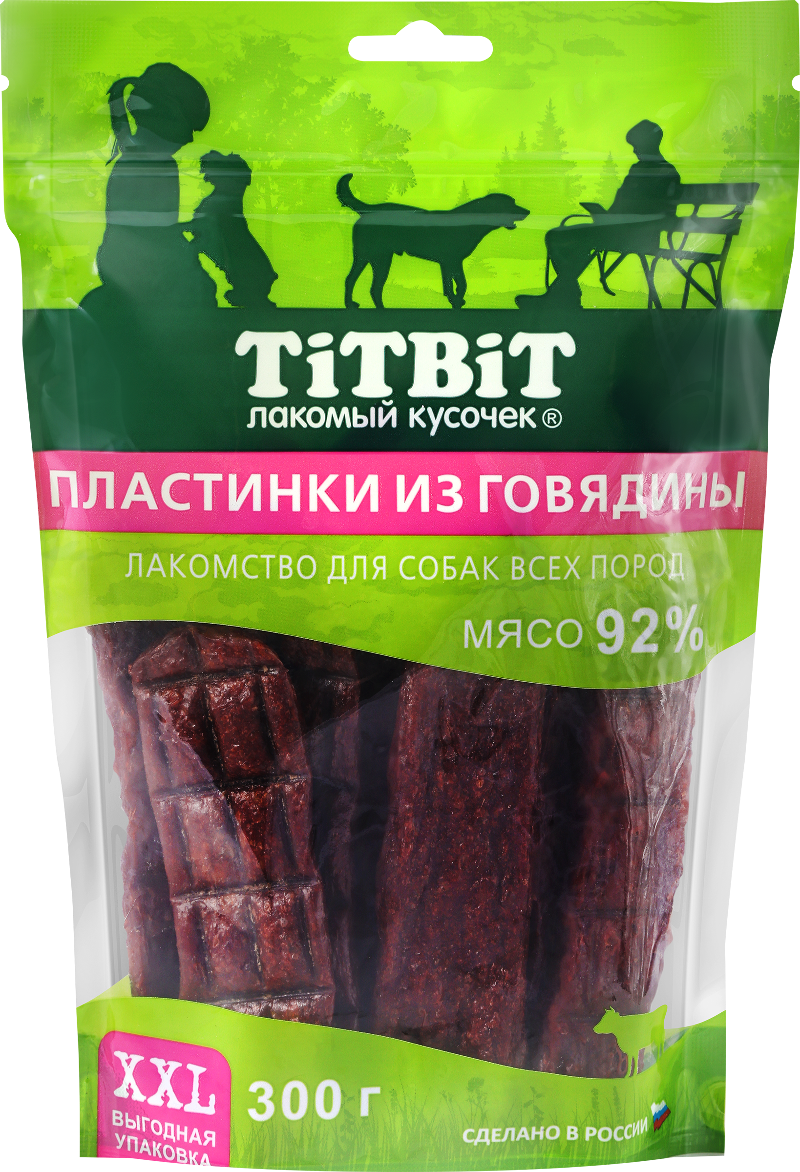 Изображение товара Лакомства для взрослых собак TITBIT XXL Пластинки из говядины, 300г