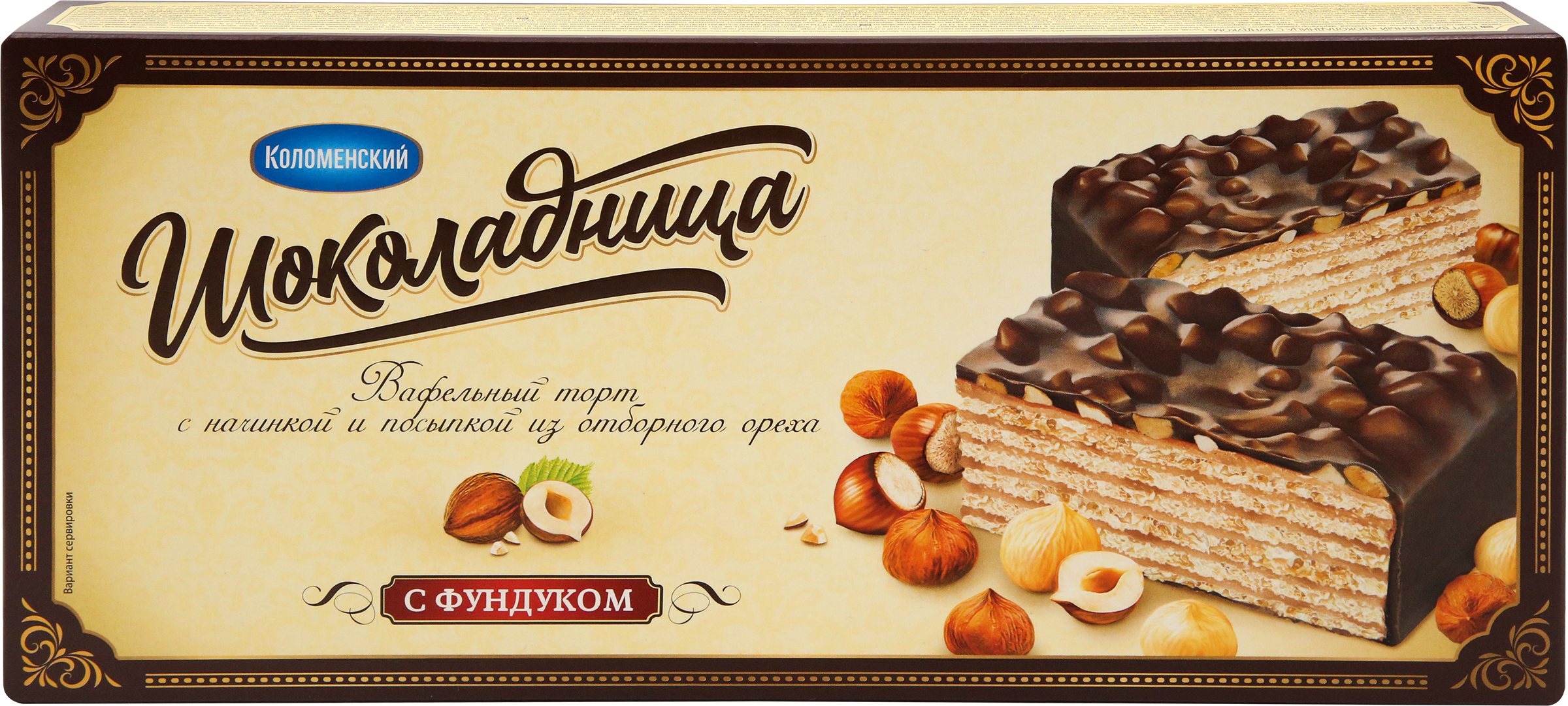 Изображение товара Торт вафельный ШОКОЛАДНИЦА с фундуком, 230г