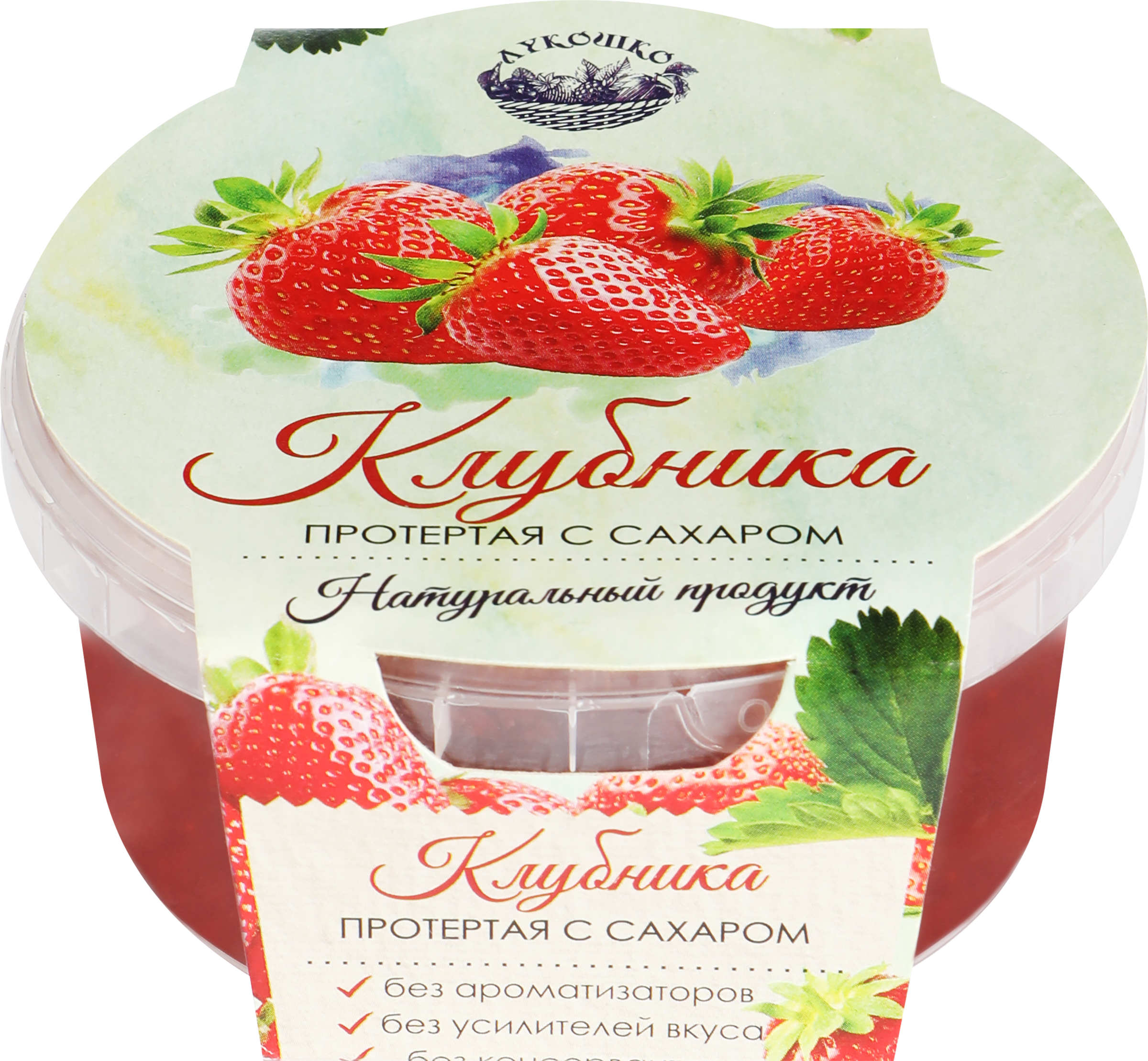 Изображение товара Клубника ЛУКОШКО протертая с сахаром, 200г