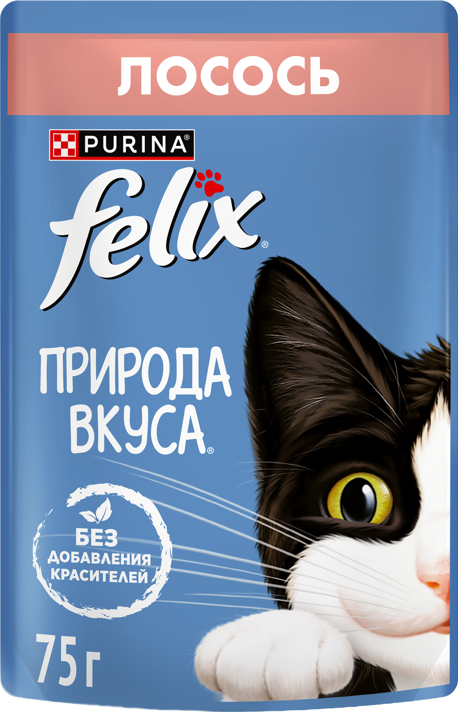 Изображение товара Корм влажный для взрослых кошек FELIX Природа вкуса Лосось в соусе, 75г