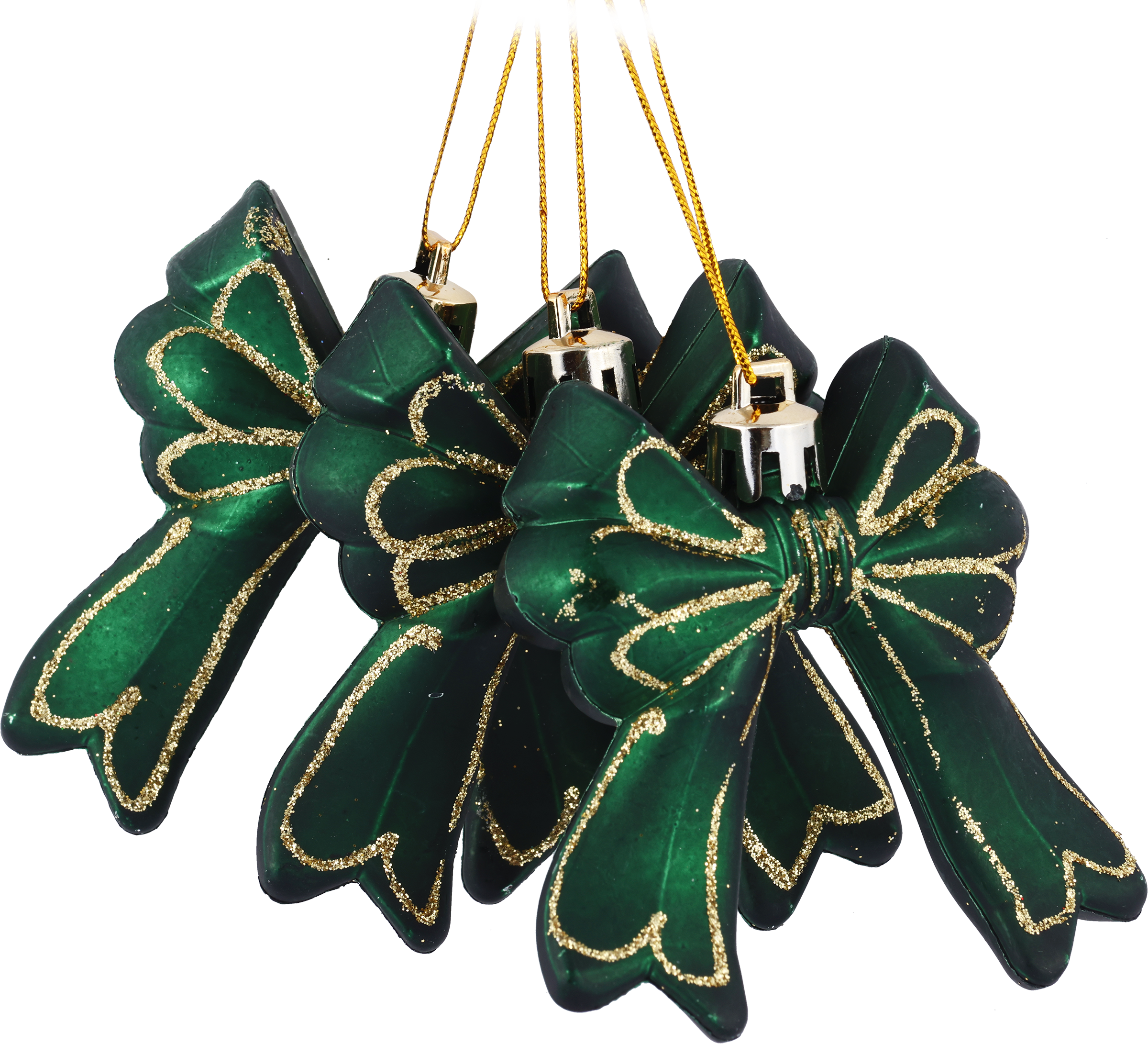 Изображение товара Набор елочных украшений Бантики 7 см красный и золотой HOMECLUB