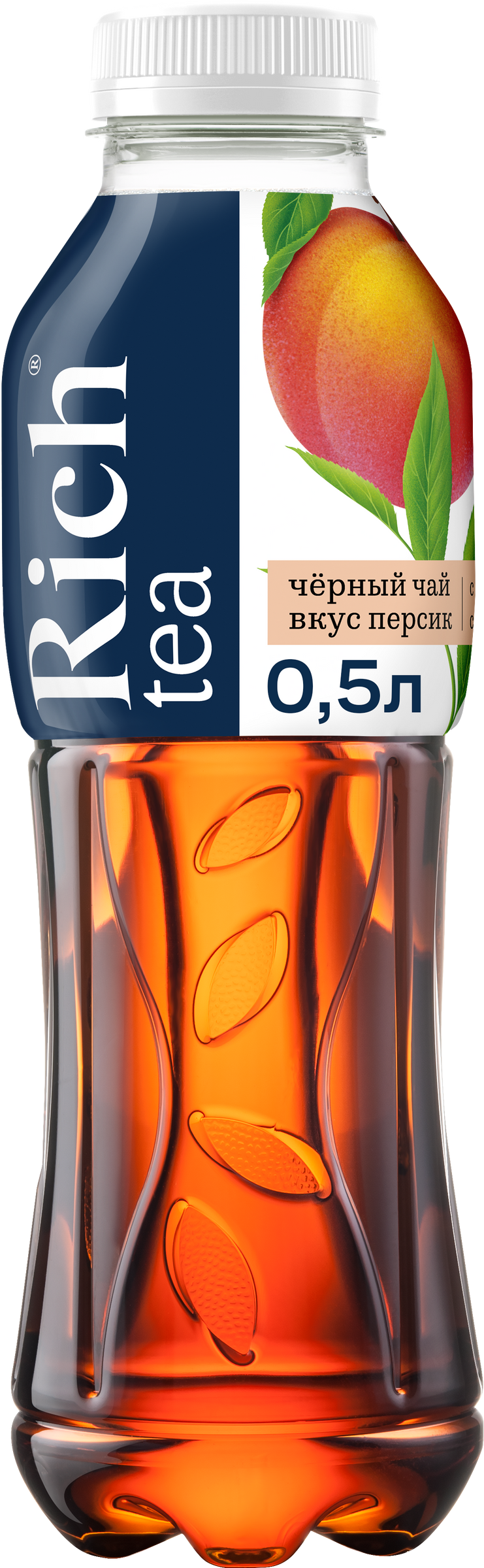 Изображение товара Напиток RICH Черный чай со вкусом персика, 0.5л