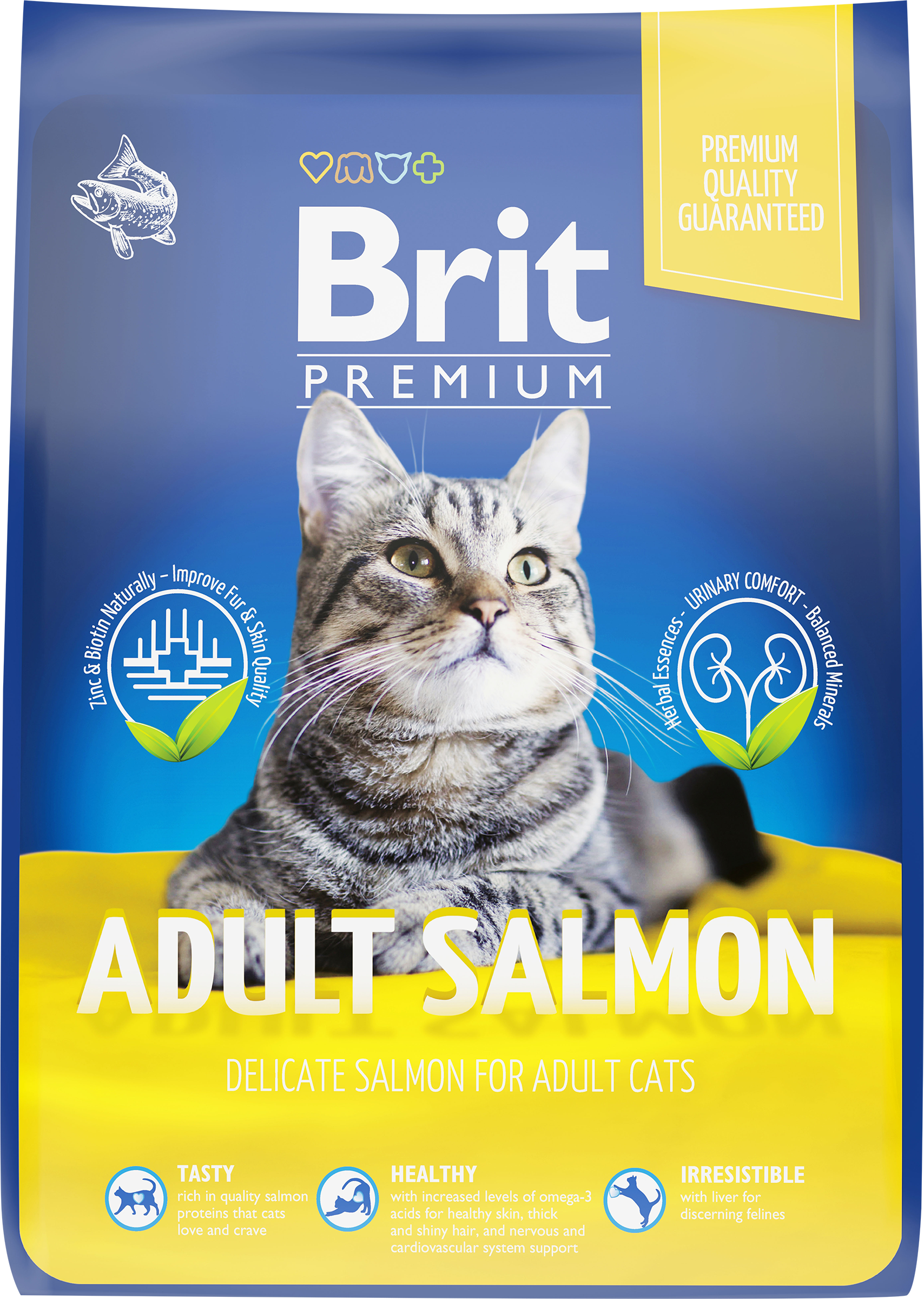 Изображение товара Корм сухой для взрослых кошек BRIT Premium Cat Adult Salmon с лососем, 2кг